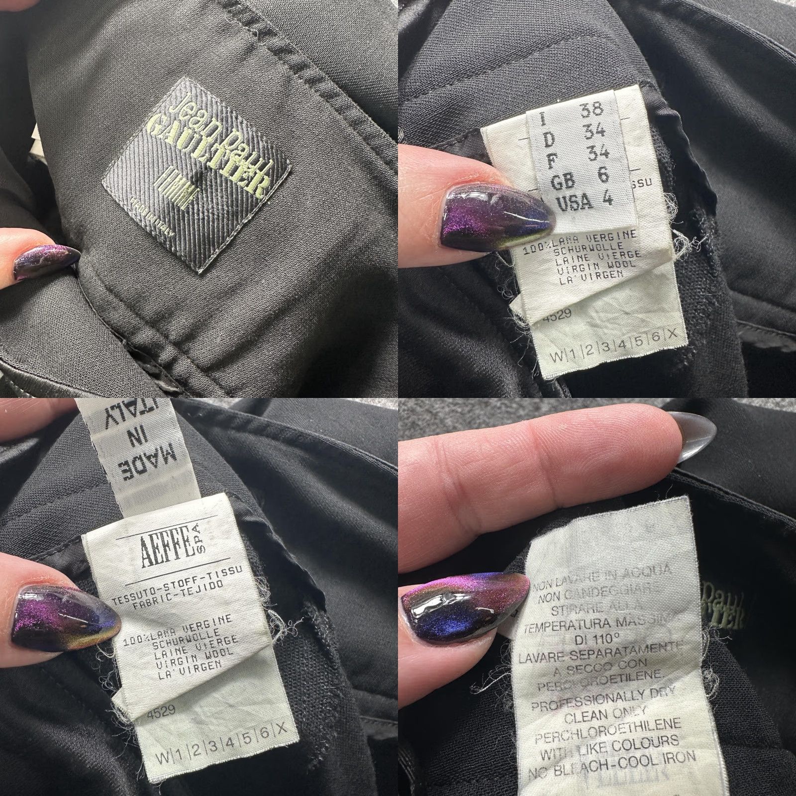 Jean Paul Gaultier Jean Paul Gaultier Pants Womens 4 Black Wool Tuxedo Stripe Made In Italy Size 27" / US 4 / IT 40 - 11 Thumbnail