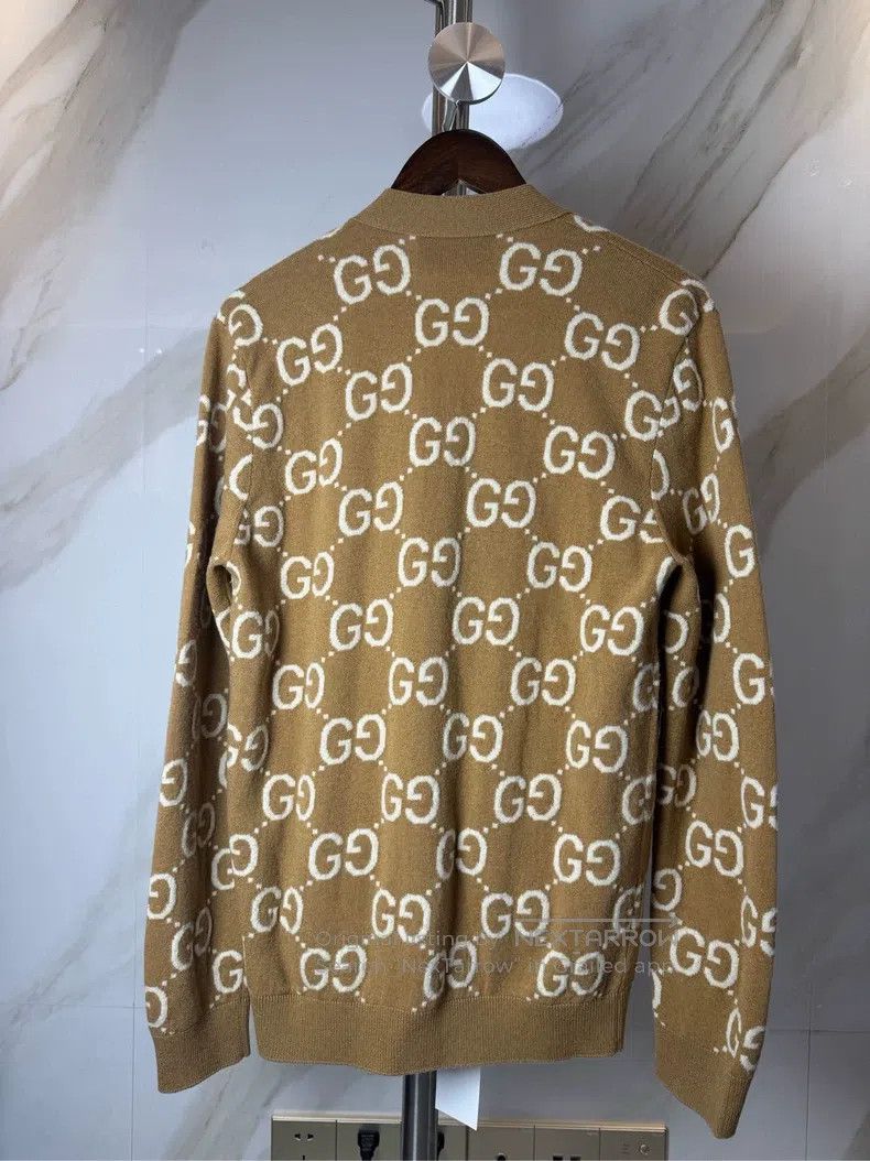 Gucci Gucci Brown full-print cardigan coat Size S / US 4 / IT 40 - 2 Thumbnail