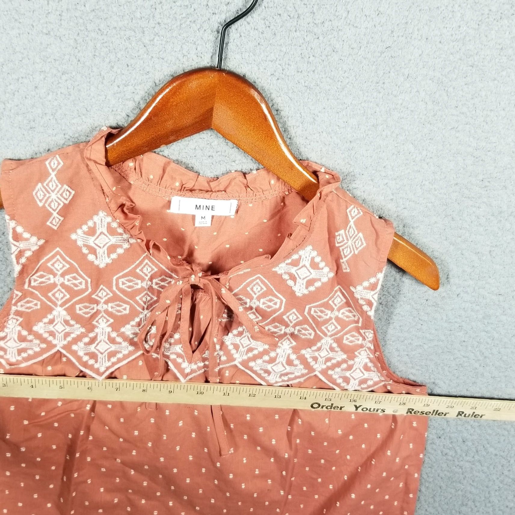 Anthropologie VINTAGE Anthropologie MINE Tank Top Women Medium Sleeveless Peach Floral Cottagecore Summer Shirt Size M / US 6-8 / IT 42-44 - 5 Thumbnail