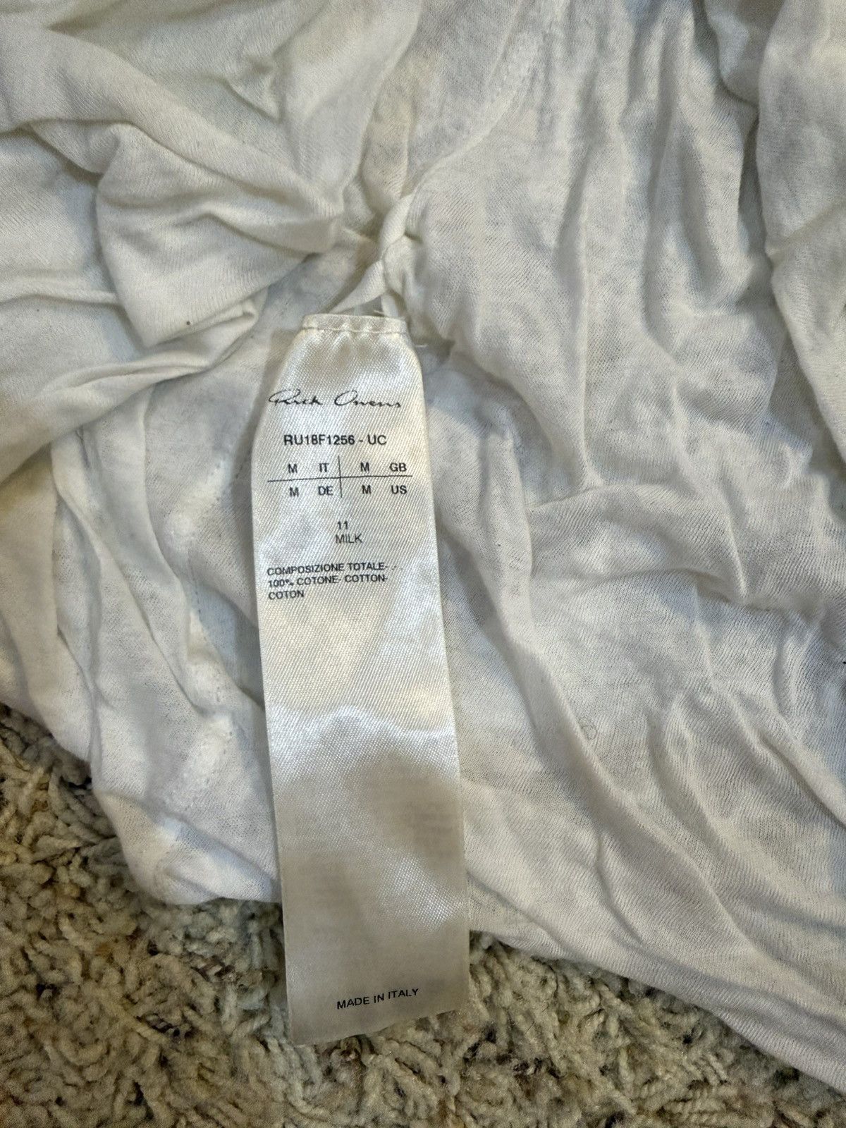 Rick Owens Milk double layer Tshirt Size US M / EU 48-50 / 2 - 3 Thumbnail