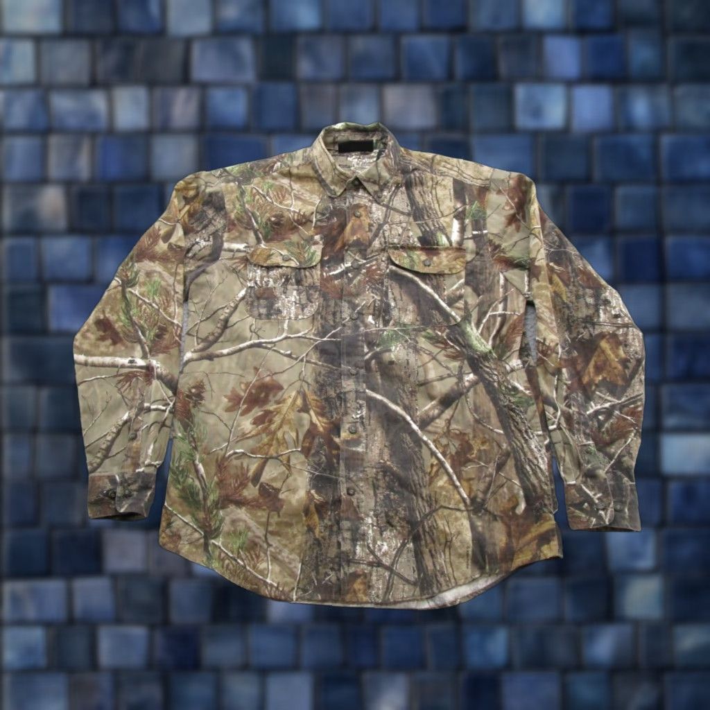 Realtree VINTAGE RealTree Camo Mens Hunting Workwear Cotton Flap Pockets Button Up Shirt Size M Size US M / EU 48-50 / 2 - 1 Thumbnail