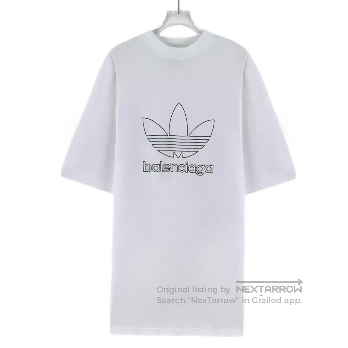 Balenciaga Balenciaga White logo print cotton round neck short sleeve Size US L / EU 52-54 / 3 - 1 Thumbnail