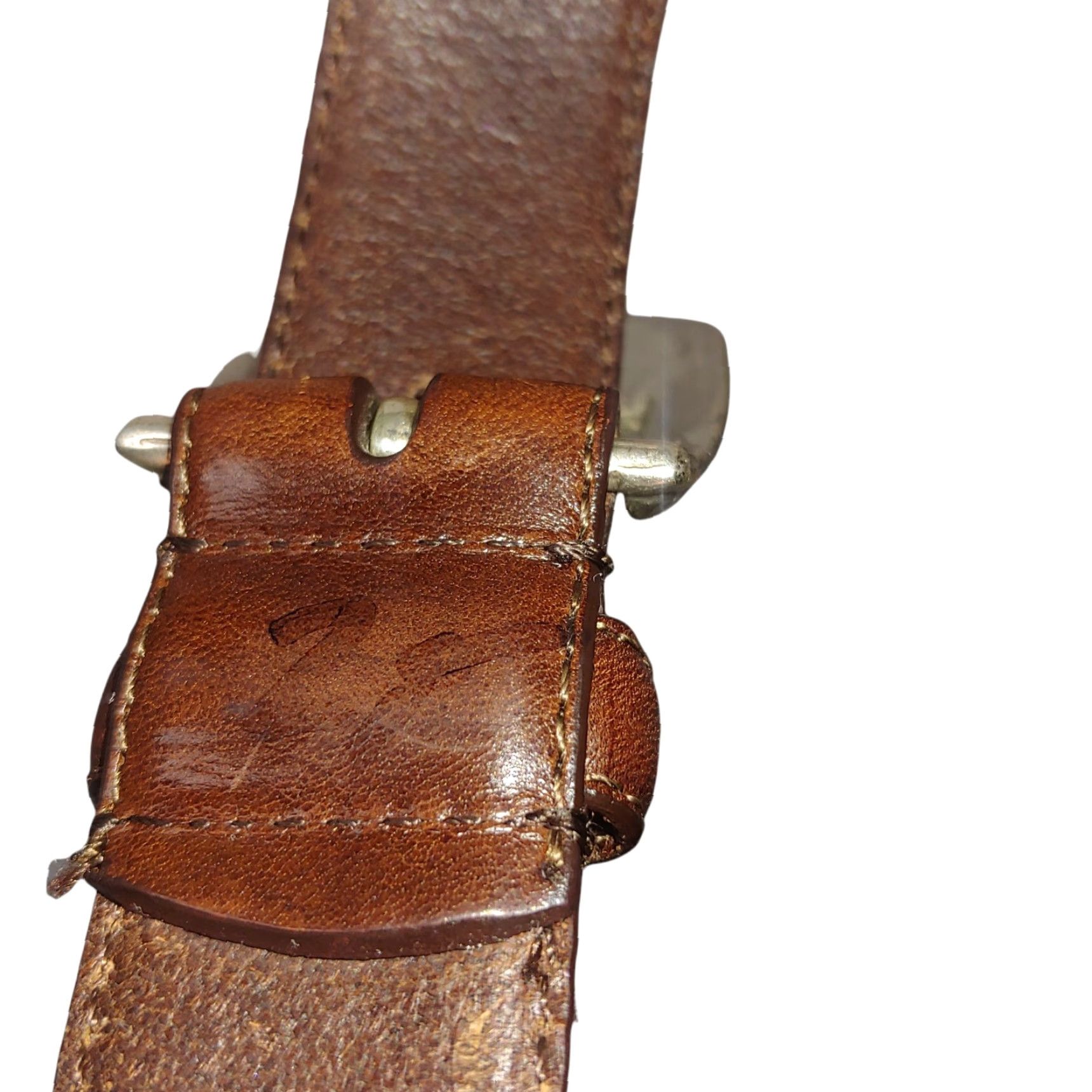 Fossil Fossil Belt Womens M Brown Leather Adjustable Buckle Studded 29-32" Size ONE SIZE - 6 Thumbnail