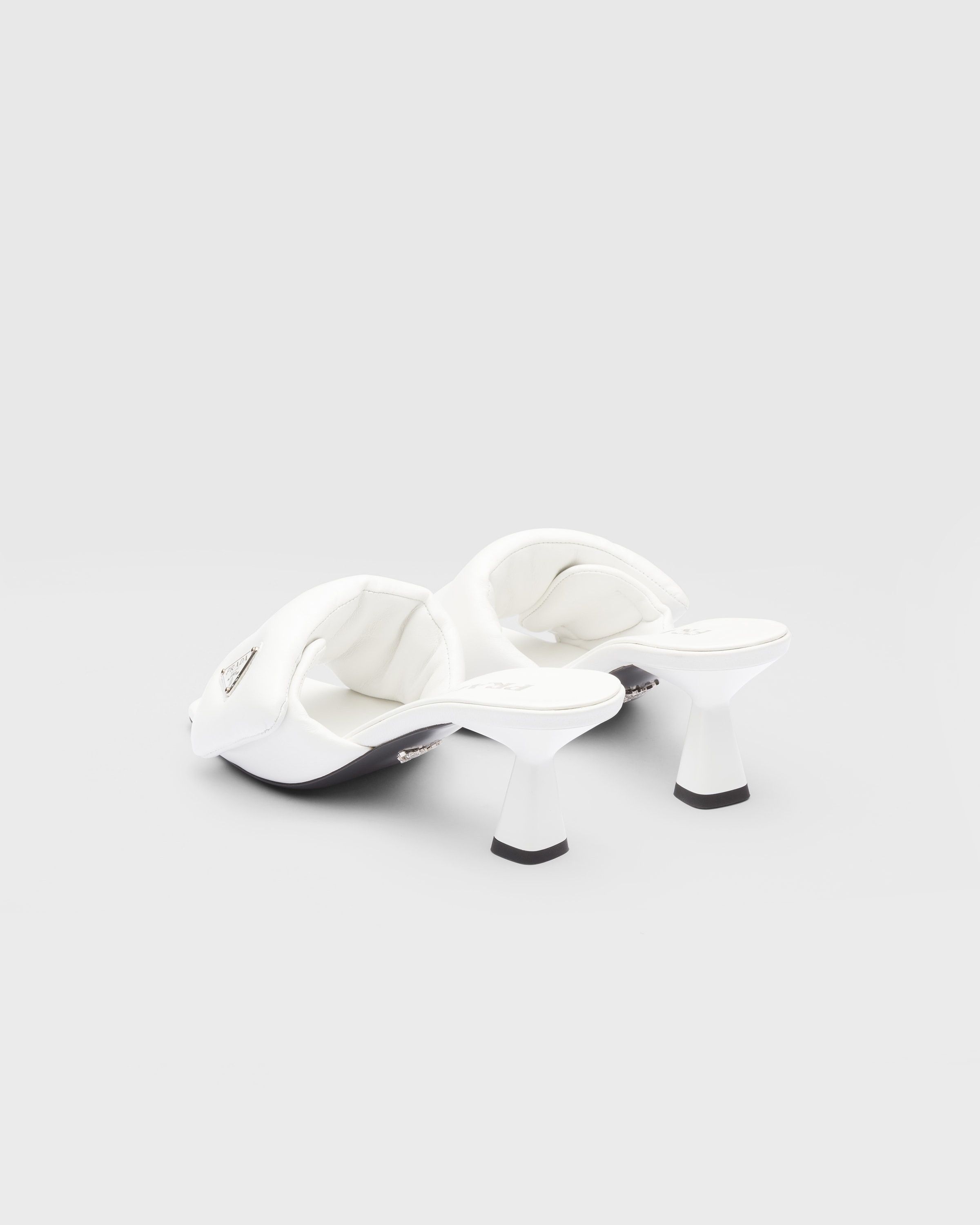 Prada oc11z0625 Soft Padded Nappa Sandals in White Size US 7 / IT 37 - 5 Thumbnail