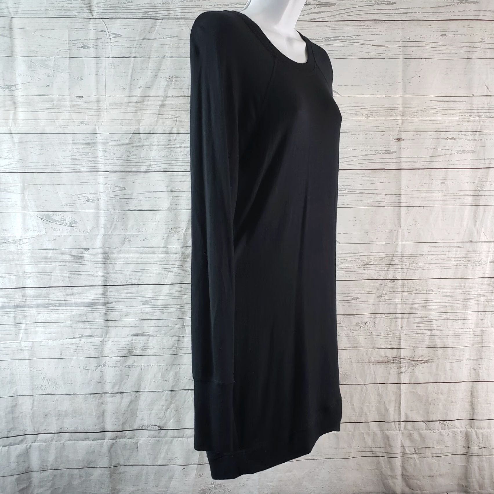 Athleta Athleta Womens Dress XS Black Long Sleeve Criss Cross Solid Modal Blend Size XS / US 0-2 / IT 36-38 - 3 Thumbnail