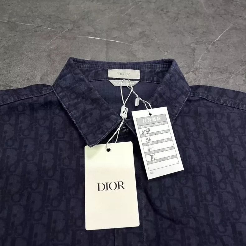 Dior Dior Navy Blue Logo Short Sleeve Shirt-2505 Size US M / EU 48-50 / 2 - 3 Thumbnail
