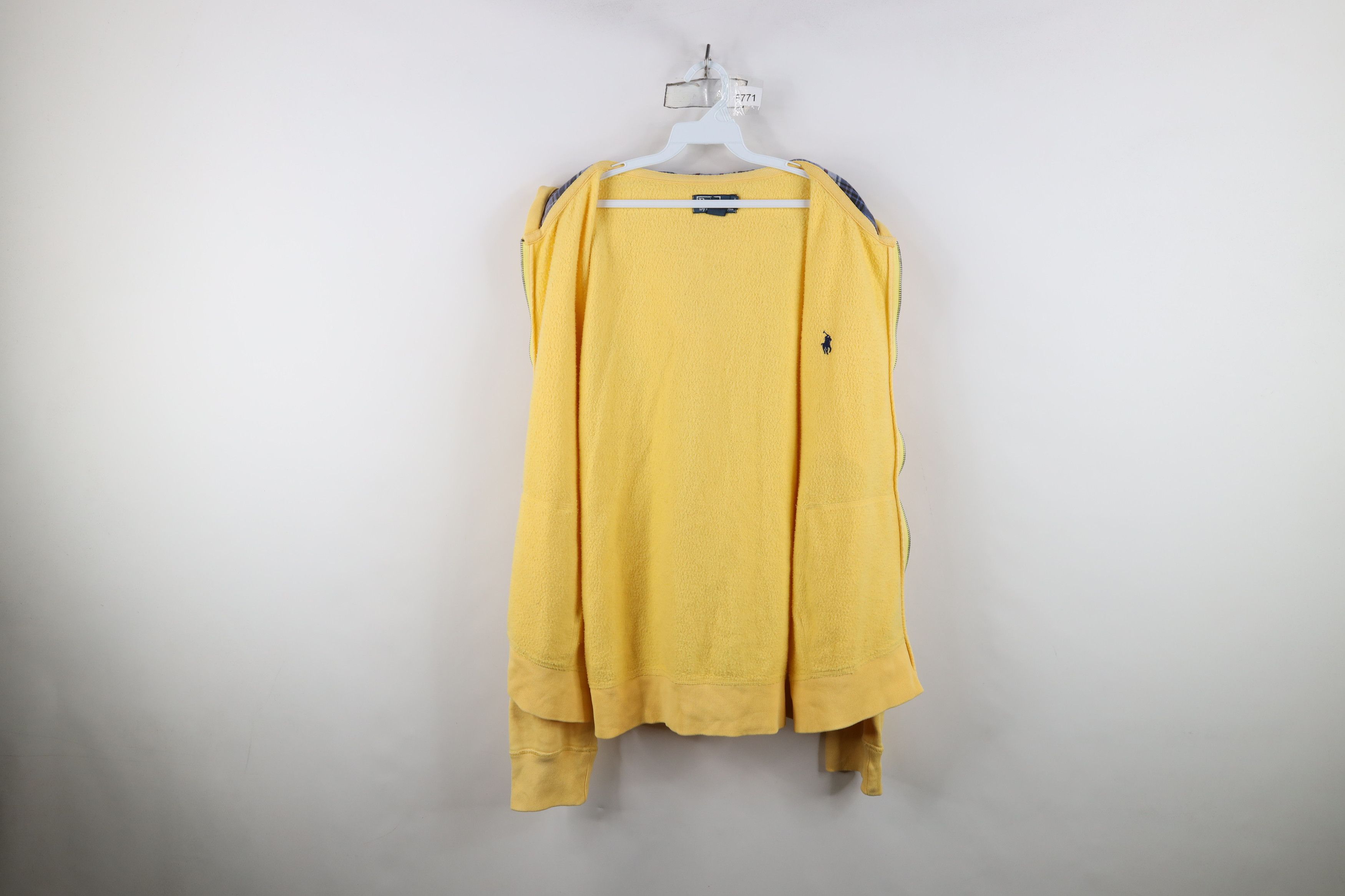 Ralph Lauren Vintage 90s Ralph Lauren Full Zip Hoodie Sweatshirt Yellow Size US XL / EU 56 / 4 - 9 Thumbnail