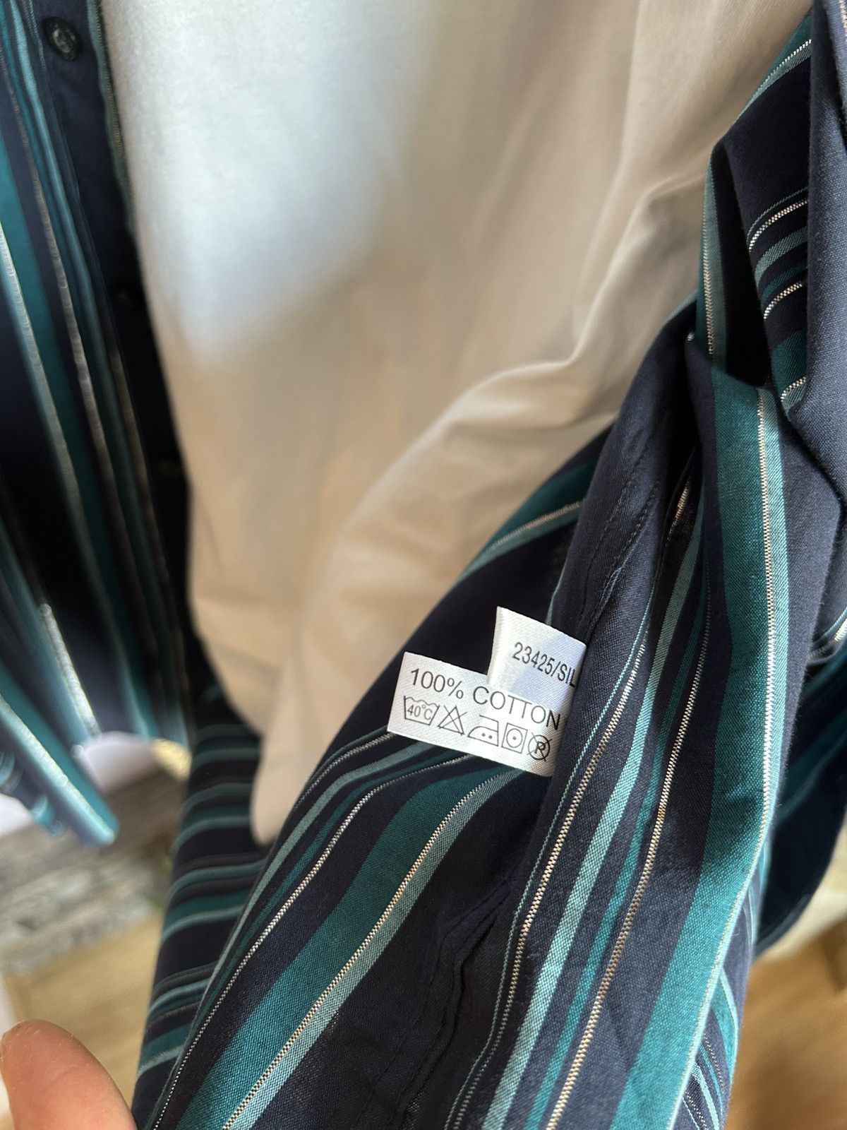 Saint Laurent Paris Vintage Yves Saint Laurent Striped Shirt Size US L / EU 52-54 / 3 - 7 Thumbnail