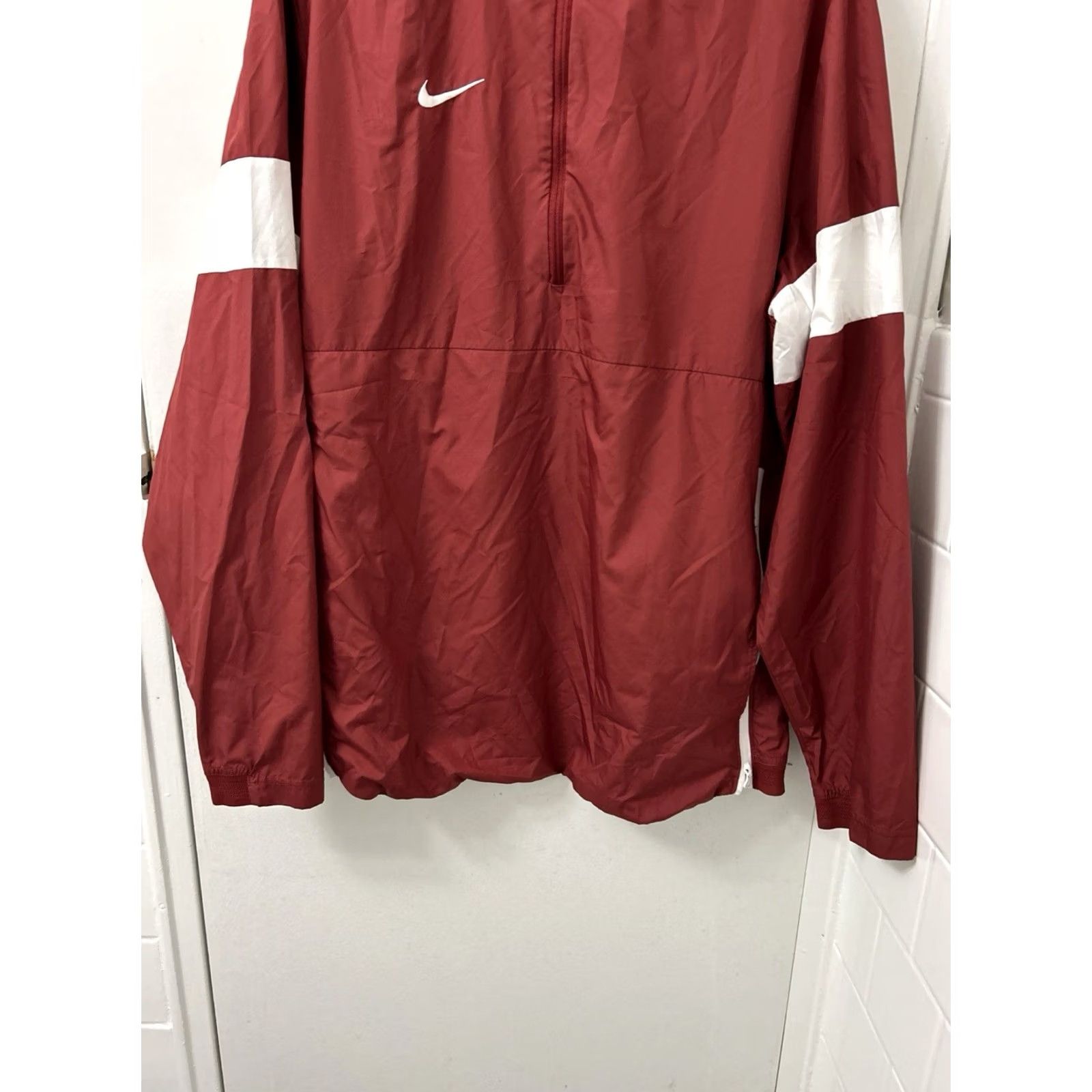 Nike Nike Track Jacket Mens Medium Red Lightweight Pullover 1/4 Zip L/S AO5858-613 Size US M / EU 48-50 / 2 - 3 Thumbnail