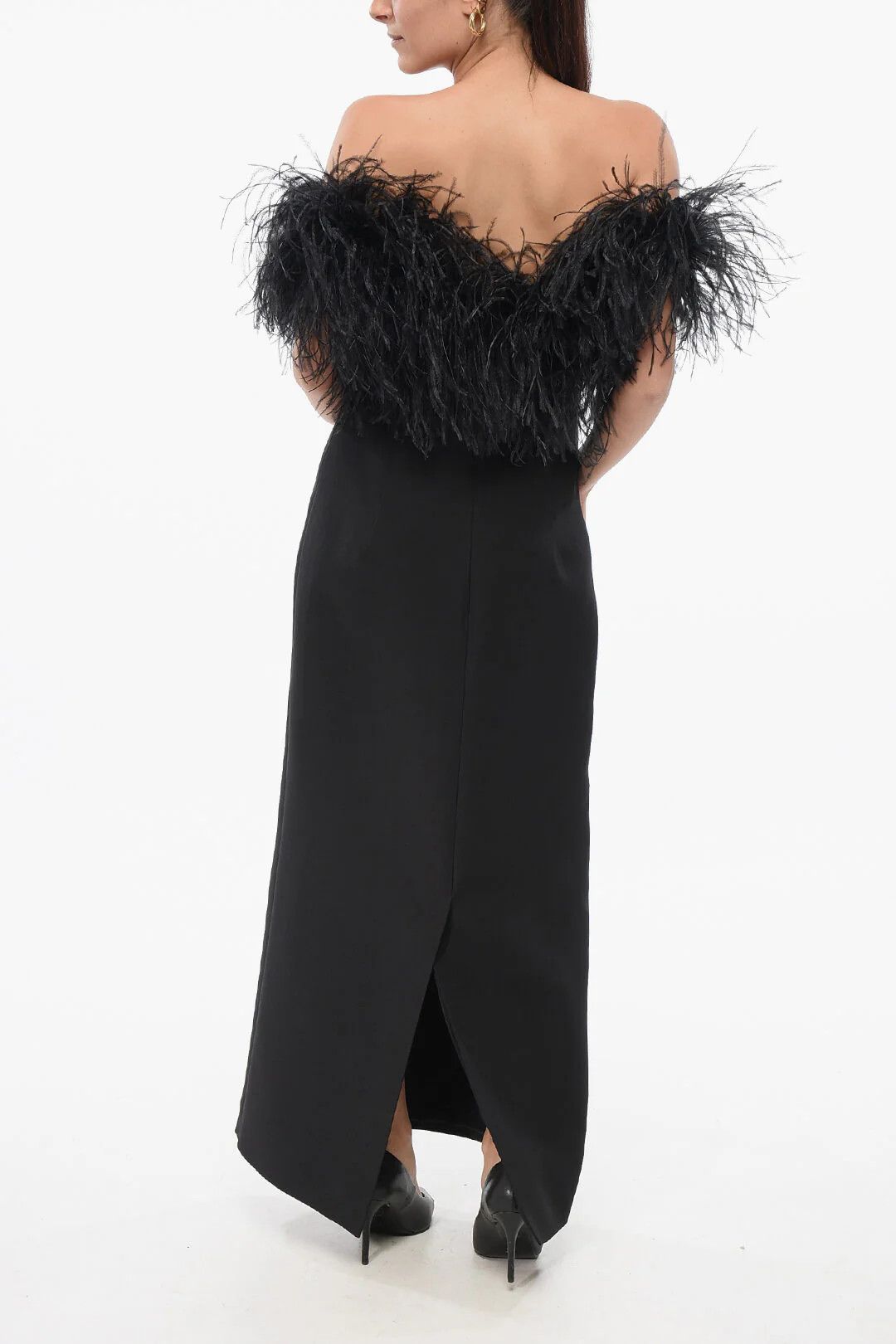 Valentino og1mm0426 Wool-Blend Dress in Black Size M / US 6-8 / IT 42-44 - 2 Thumbnail