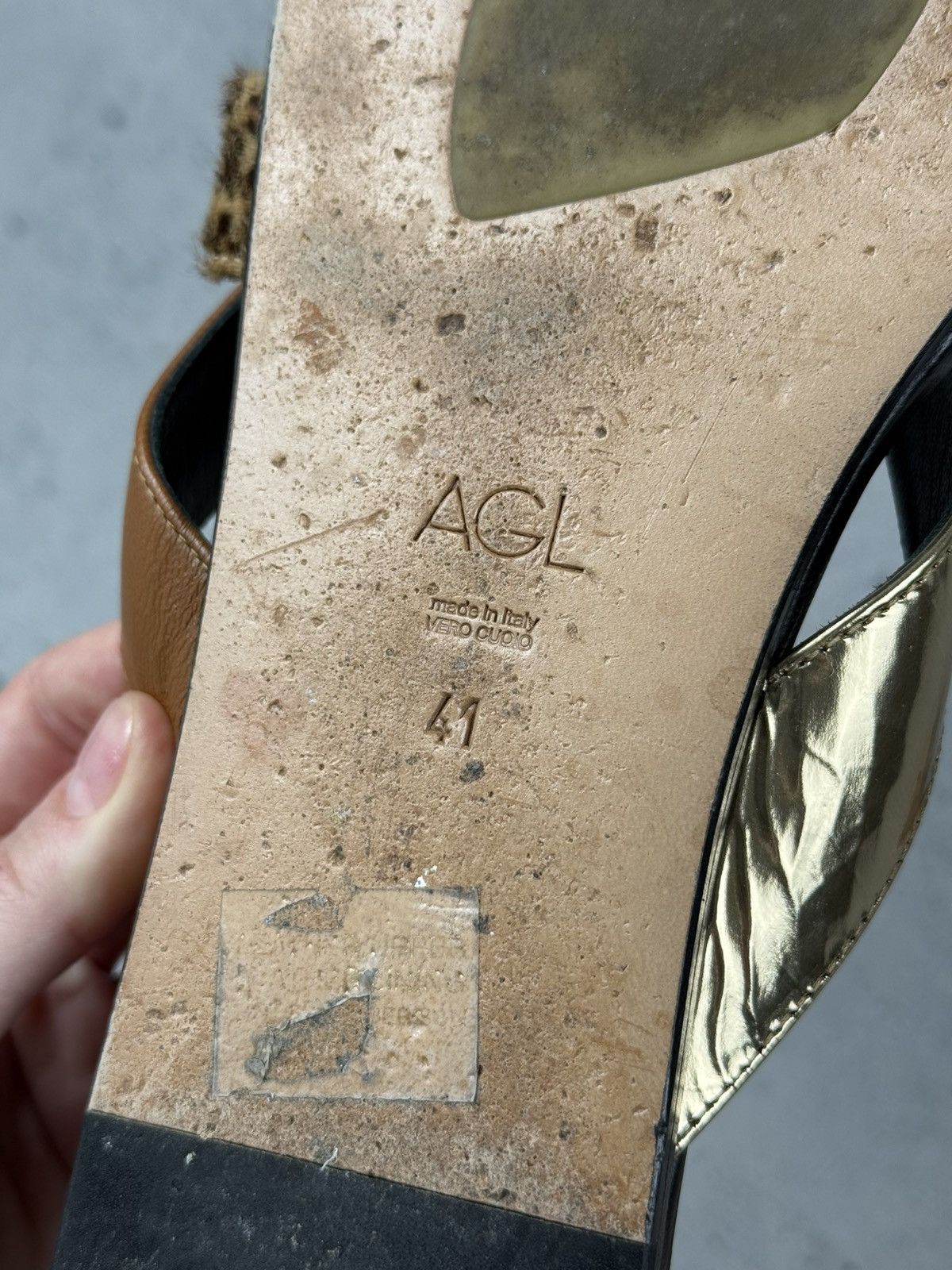 AGL AGL Archive Leather Leopard Strap Sandals Minimalist Italy Size US 10.5 / IT 40.5 - 9 Thumbnail