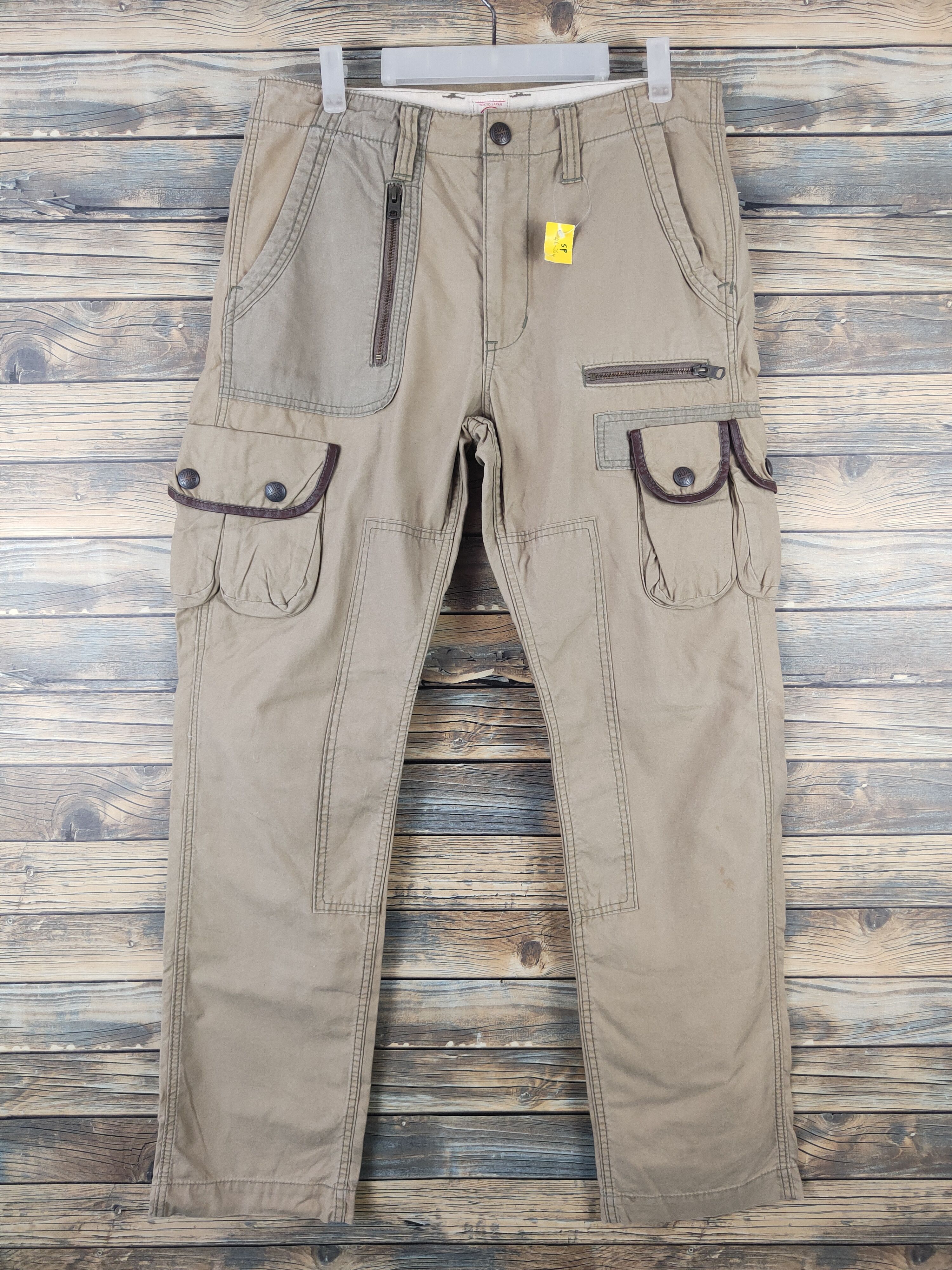 Japanese Brand DL Edwin-Blue Trip Beige Multipocket Cargo Pants #sp46-264T Size US 32 / EU 48 - 1 Thumbnail