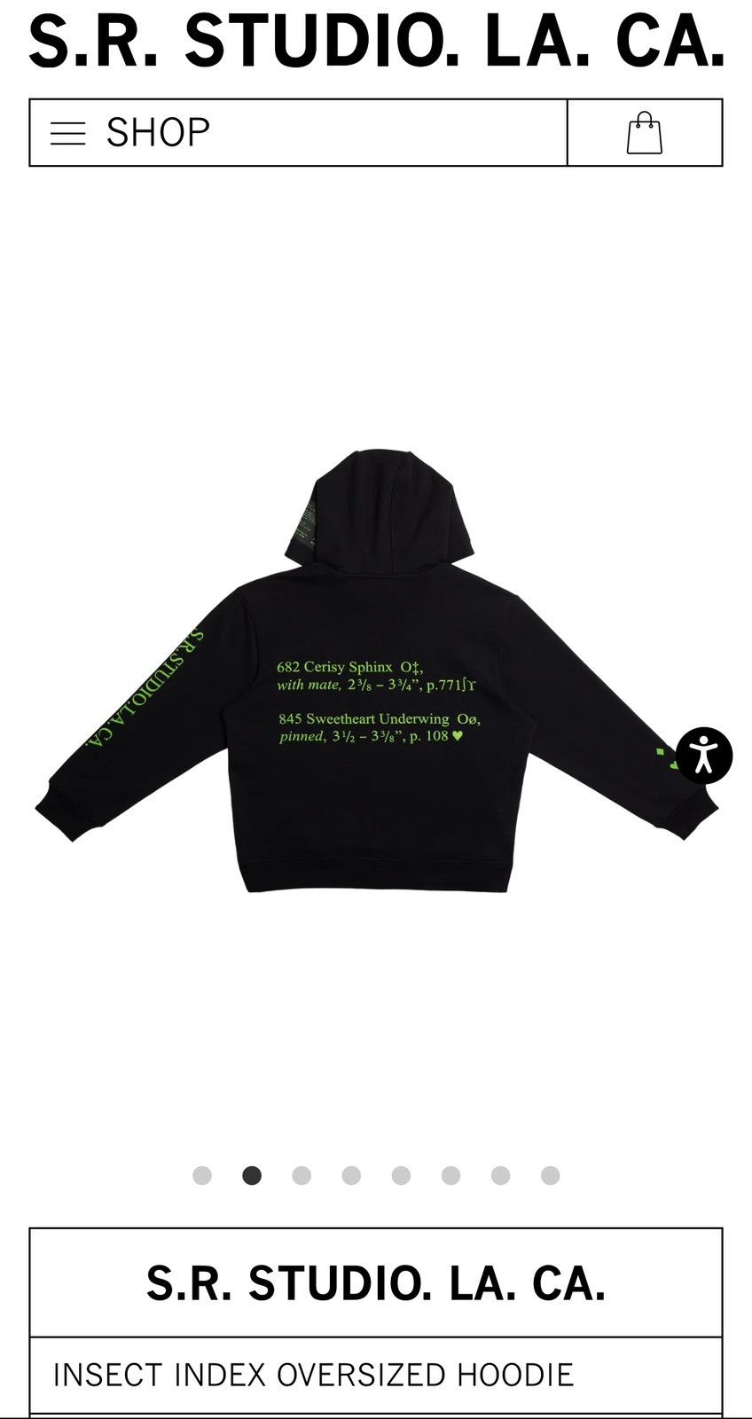 Sterling Ruby S. R. Studios Insect Index Oversized Hoodie Size US XS / EU 42 / 0 - 14 Thumbnail