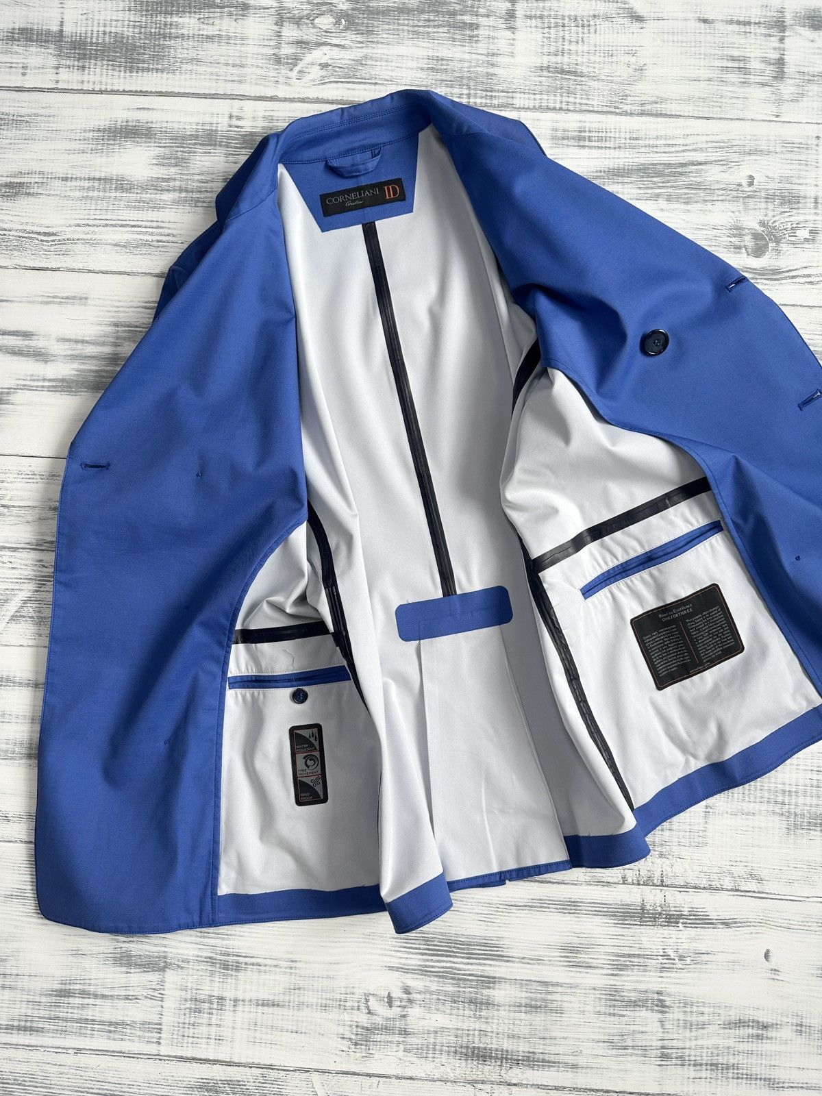 Corneliani CORNELIANI ID Blue Trench Coat Oneforthree Waterproof Jacket Size US S / EU 44-46 / 1 - 3 Thumbnail