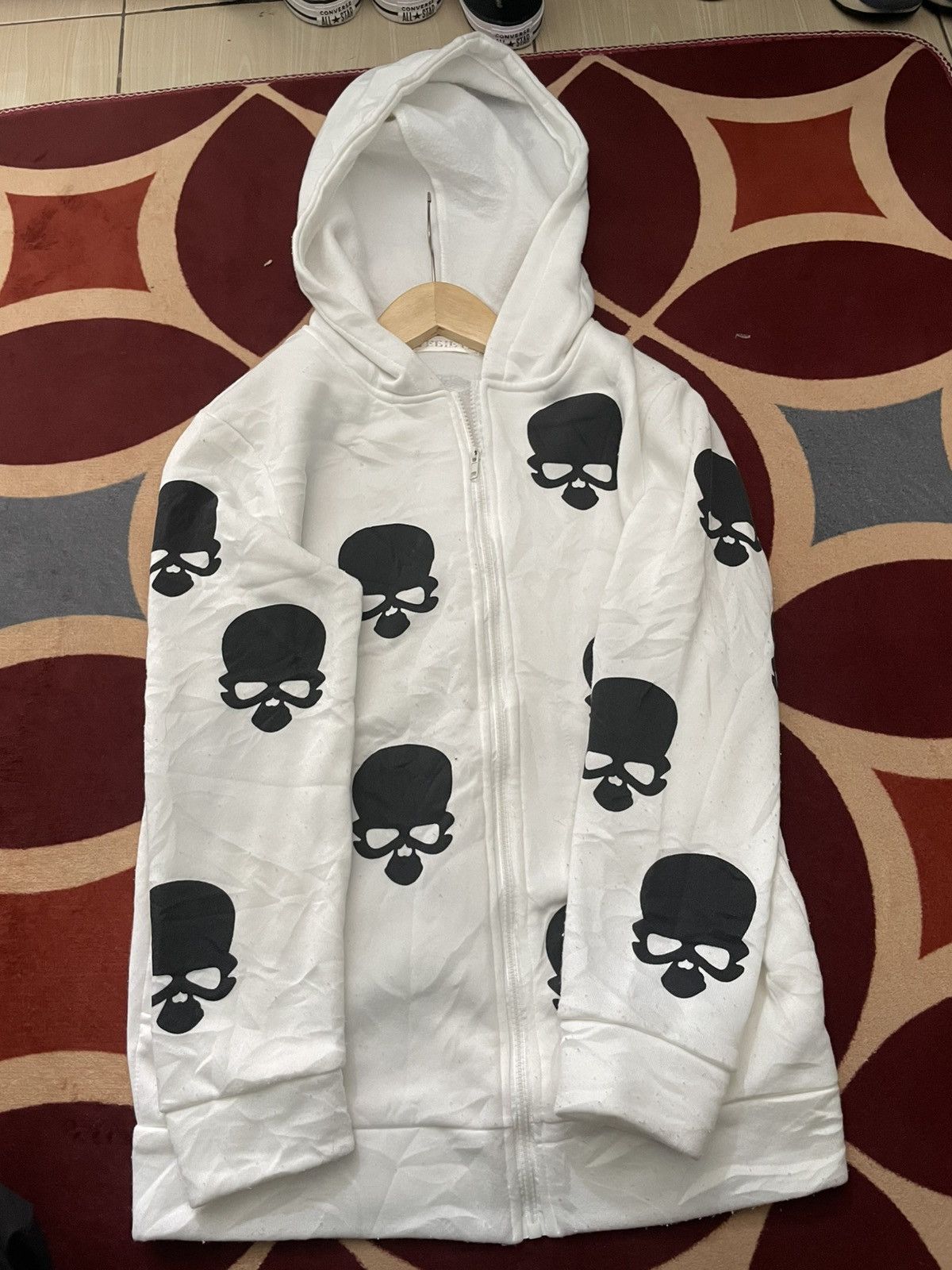 Japanese Brand Hoodi ziper crazy skull aop Size US M / EU 48-50 / 2 - 2 Thumbnail