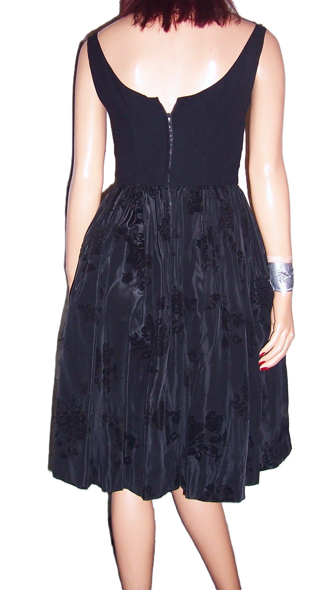 Vintage Vintage Lord & Taylor 5th Avenue Black Floral Dress S Size S / US 4 / IT 40 - 5 Thumbnail