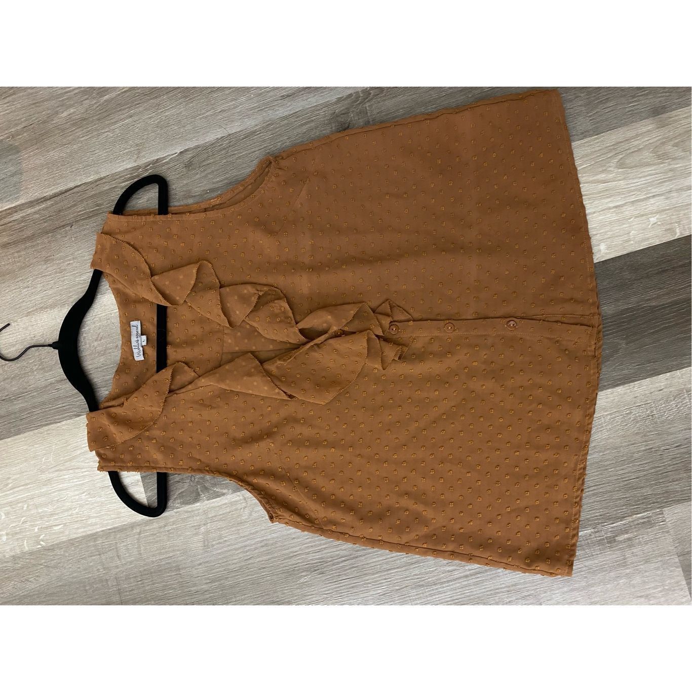 Aether Apparel Wishlist Apparel Ruffle Burnt Orange Dot Button Sleeveless B Size L / US 10 / IT 46 - 8 Thumbnail