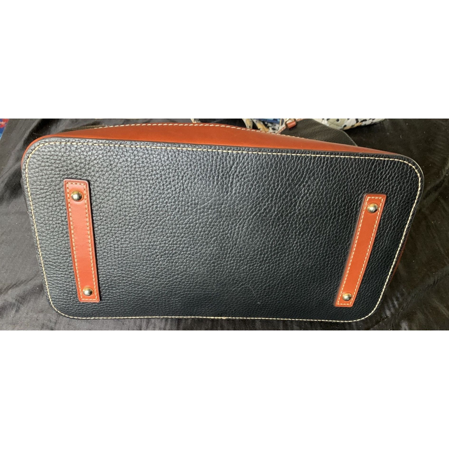 Vintage Dooney & Bourke Perry Satchel Turnlock Closure Black Leather Size ONE SIZE - 2 Thumbnail