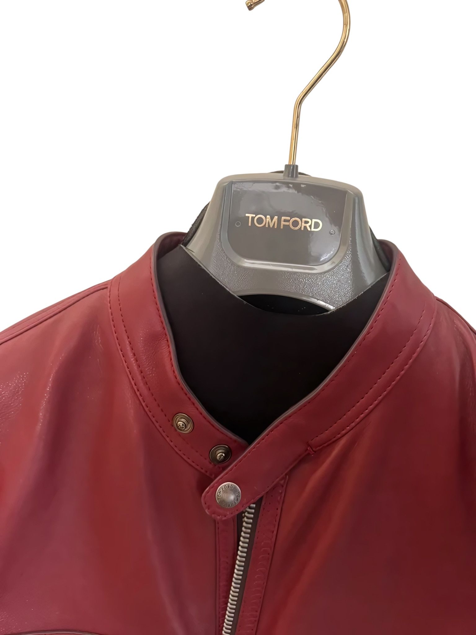 Tom Ford CALFSKIN LEATHER BIKER JACKET Size US L / EU 52-54 / 3 - 6 Thumbnail
