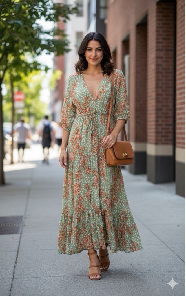 Anthropologie Abel the Label Maxi Dress MED Floral Boho