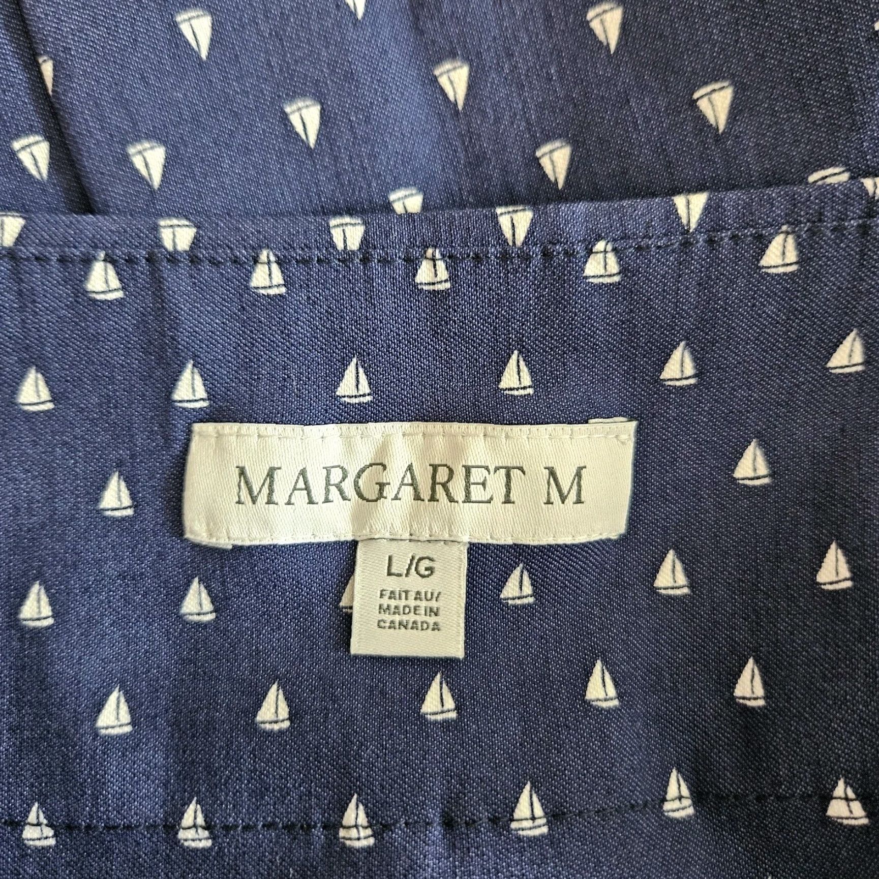 Vintage VINTAGE Margaret M Skirt Womens Pull On Knee Length Nylon Rayon Spandex Blue White Sailboats Large Size 36" / US 14 / IT 50 - 5 Thumbnail