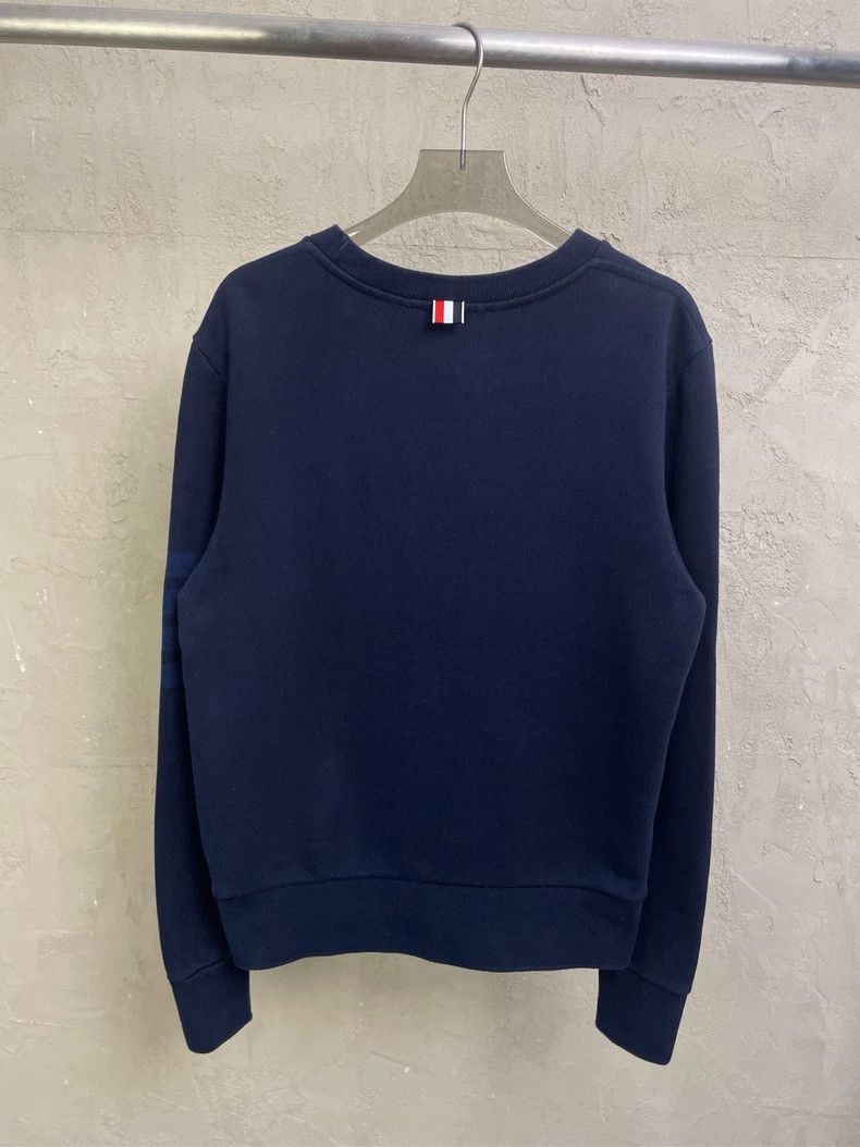 Thom Browne Thom browne Dark blue four-striped round-neck sweatshirt 25 Size US XS / EU 42 / 0 - 2 Thumbnail