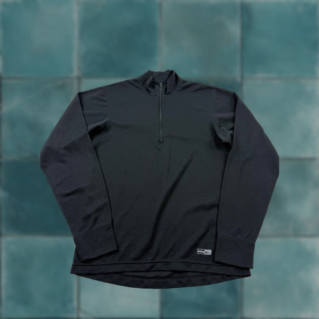 Vintage REI Pullover Mens Small Black 1/4 Zip Lightweight Long Sleeve Base Layer Top Size US S / EU 44-46 / 1 - 1 Thumbnail