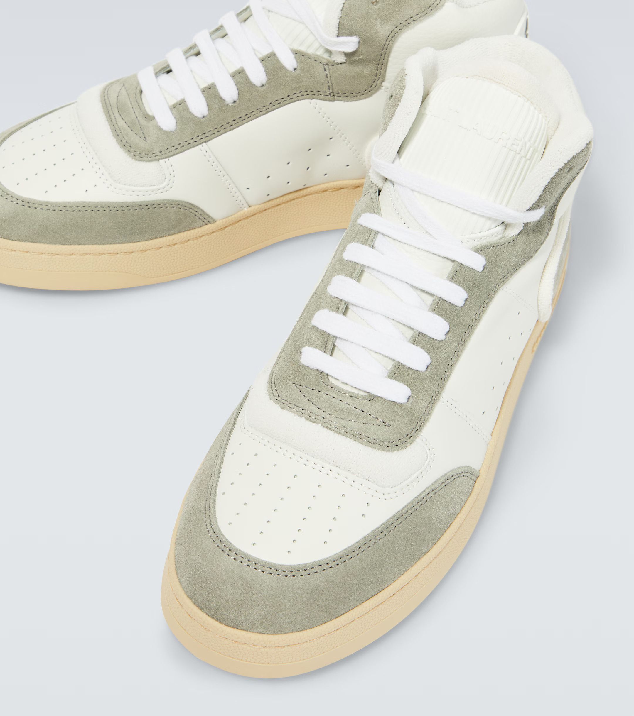 Saint Laurent Paris o1b1hav110824 SL/80 Suede Hi-Top Sneakers in Multicolor Size US 8 / IT 38 - 2 Thumbnail