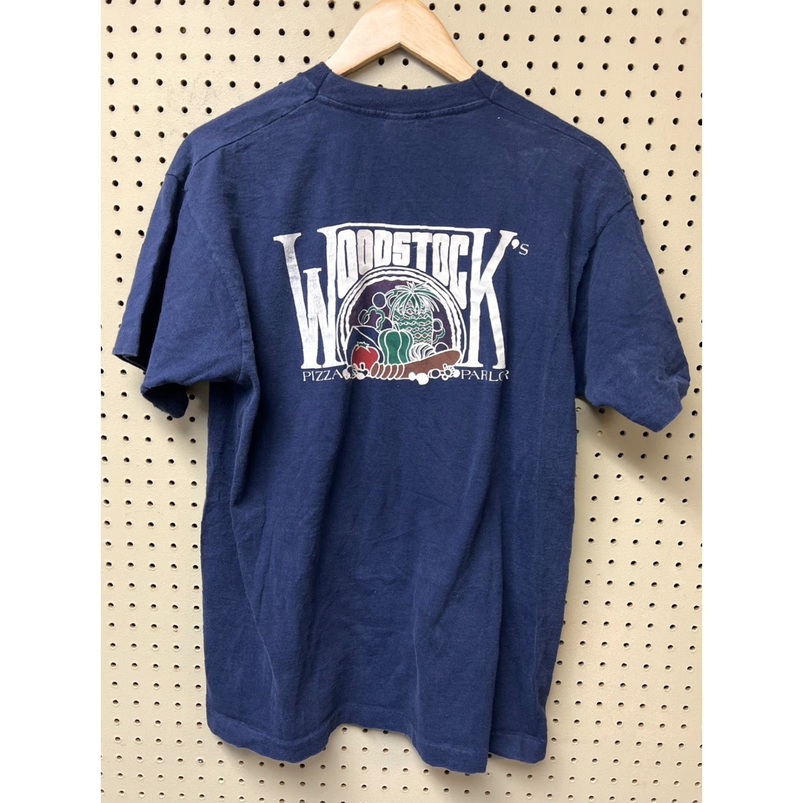Fruit Of The Loom VINTAGE Fruit of the Loom T-Shirt Short Sleeve Crew Neck Pizza Stitch Blue L Men Size US L / EU 52-54 / 3 - 2 Thumbnail