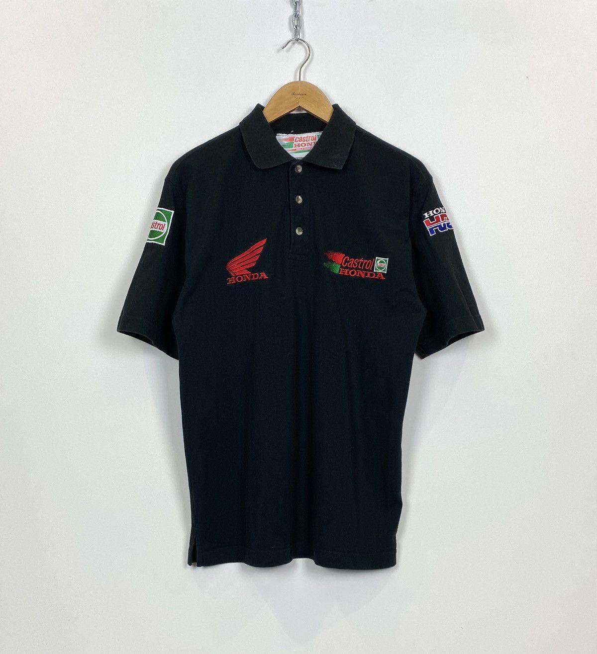 Other Vintage Honda Racing HRC Black Polo Shirt Castrol Black Top Size US M / EU 48-50 / 2 - 1 Thumbnail