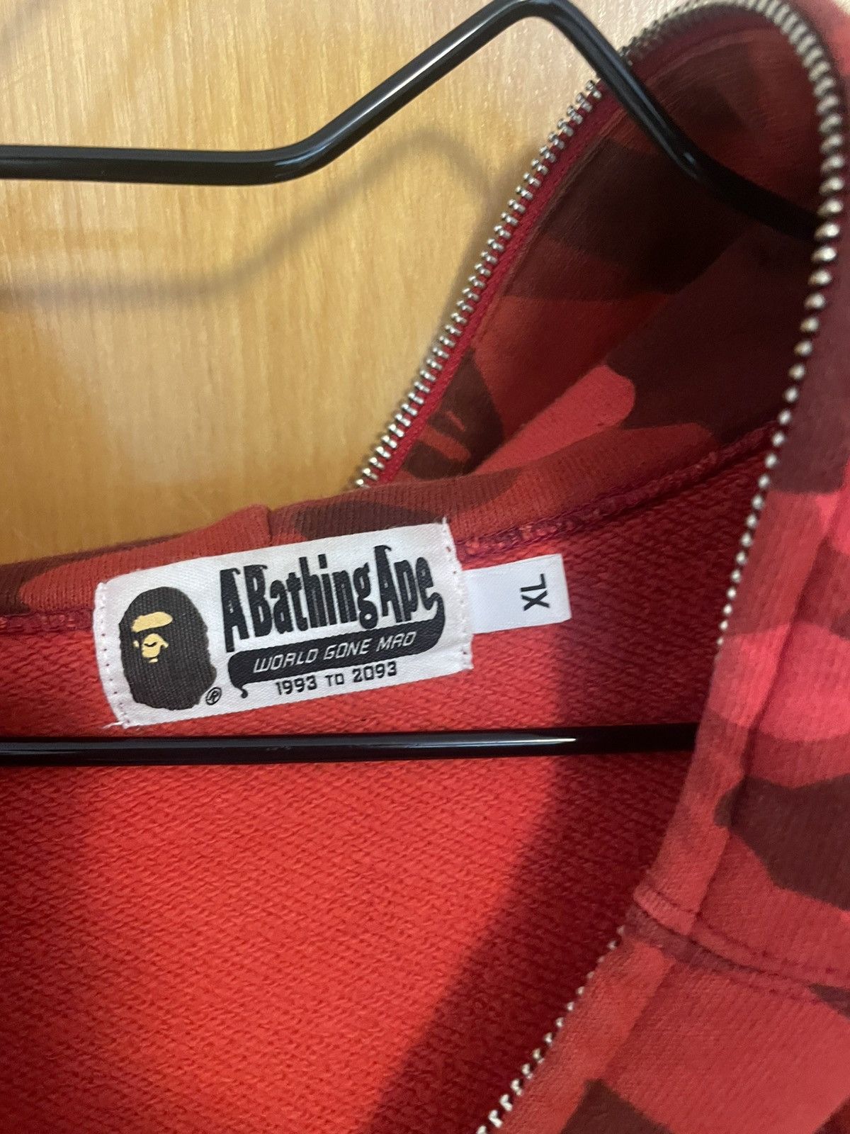 Bape BAPE Red Color Camo One Point Full Zip Hoodie Size US XL / EU 56 / 4 - 4 Thumbnail