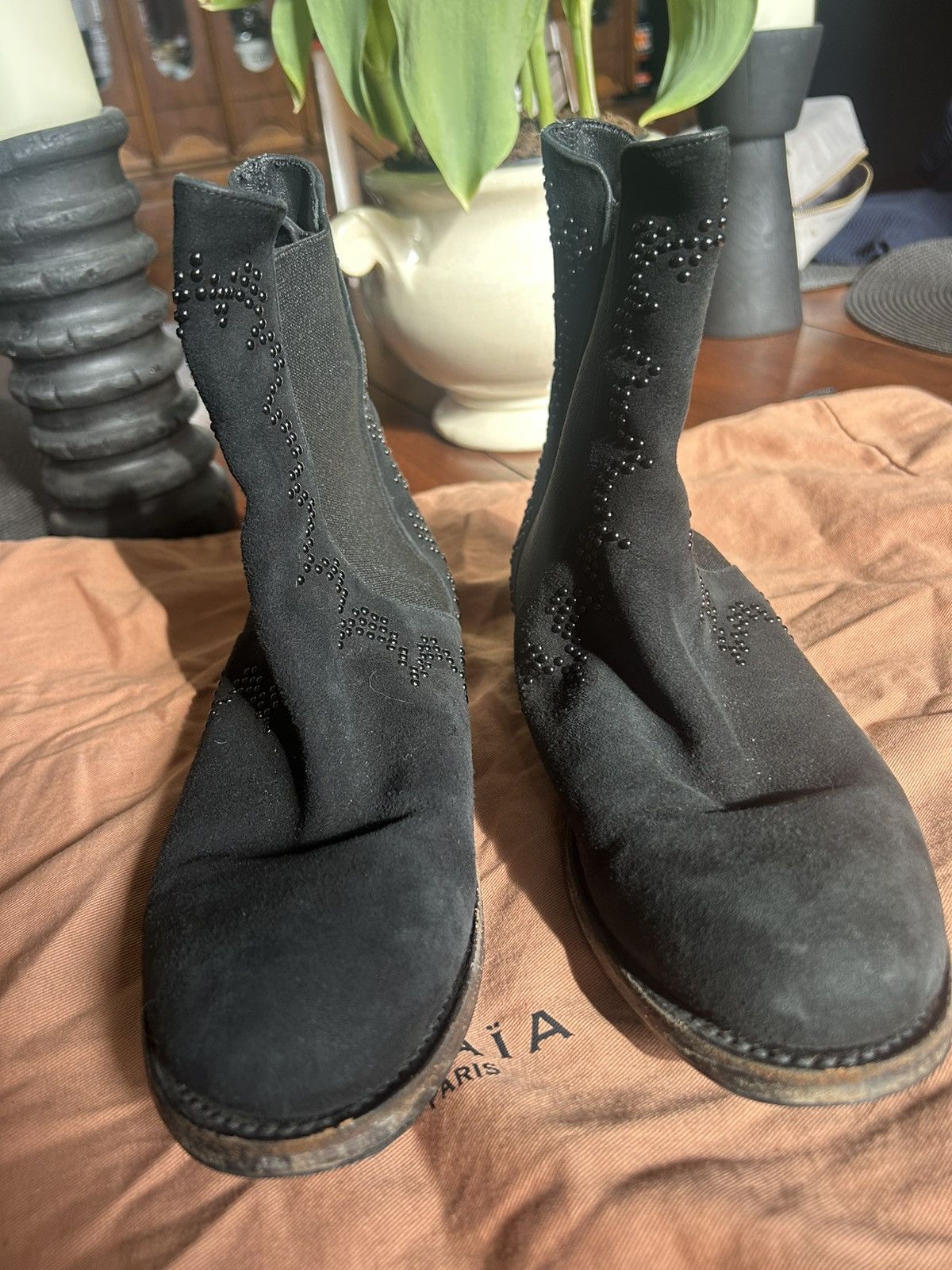 Alaia ALAIA studded suede Chelsea boots black Size US 6.5 / IT 36.5 - 5 Thumbnail