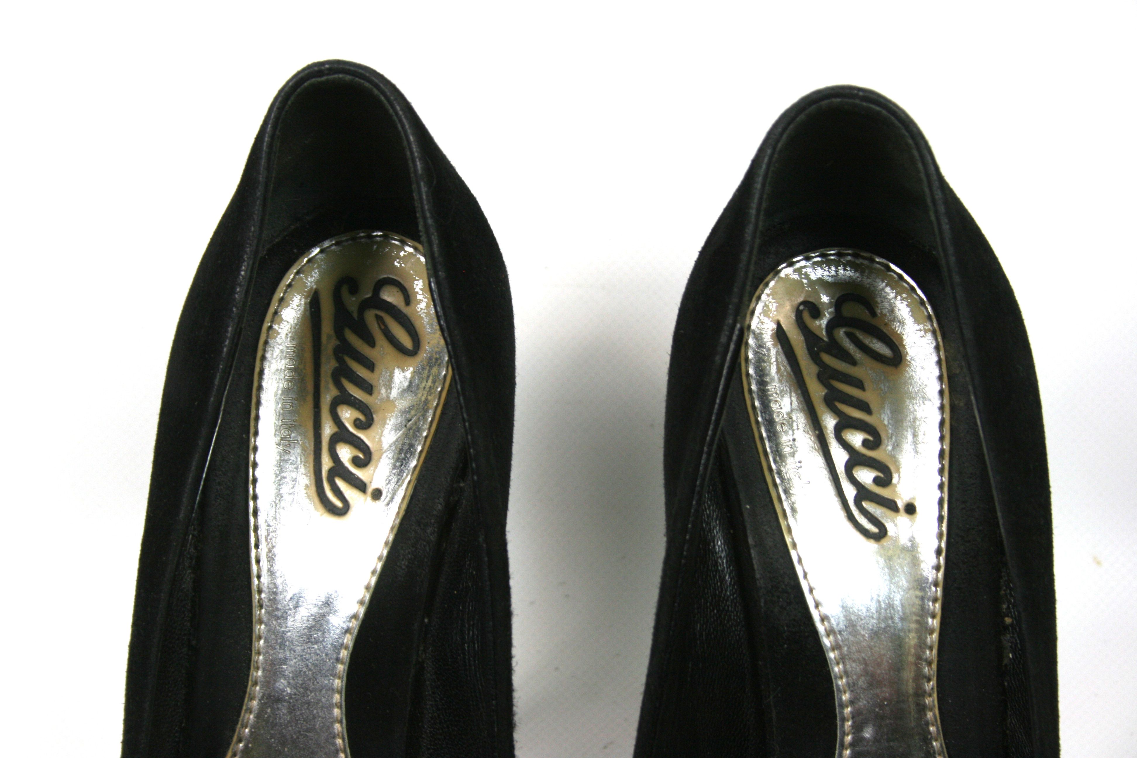 Gucci 00S Tom Ford Era Suede Pump Heels Vintage Size US 7.5 / IT 37.5 - 11 Thumbnail