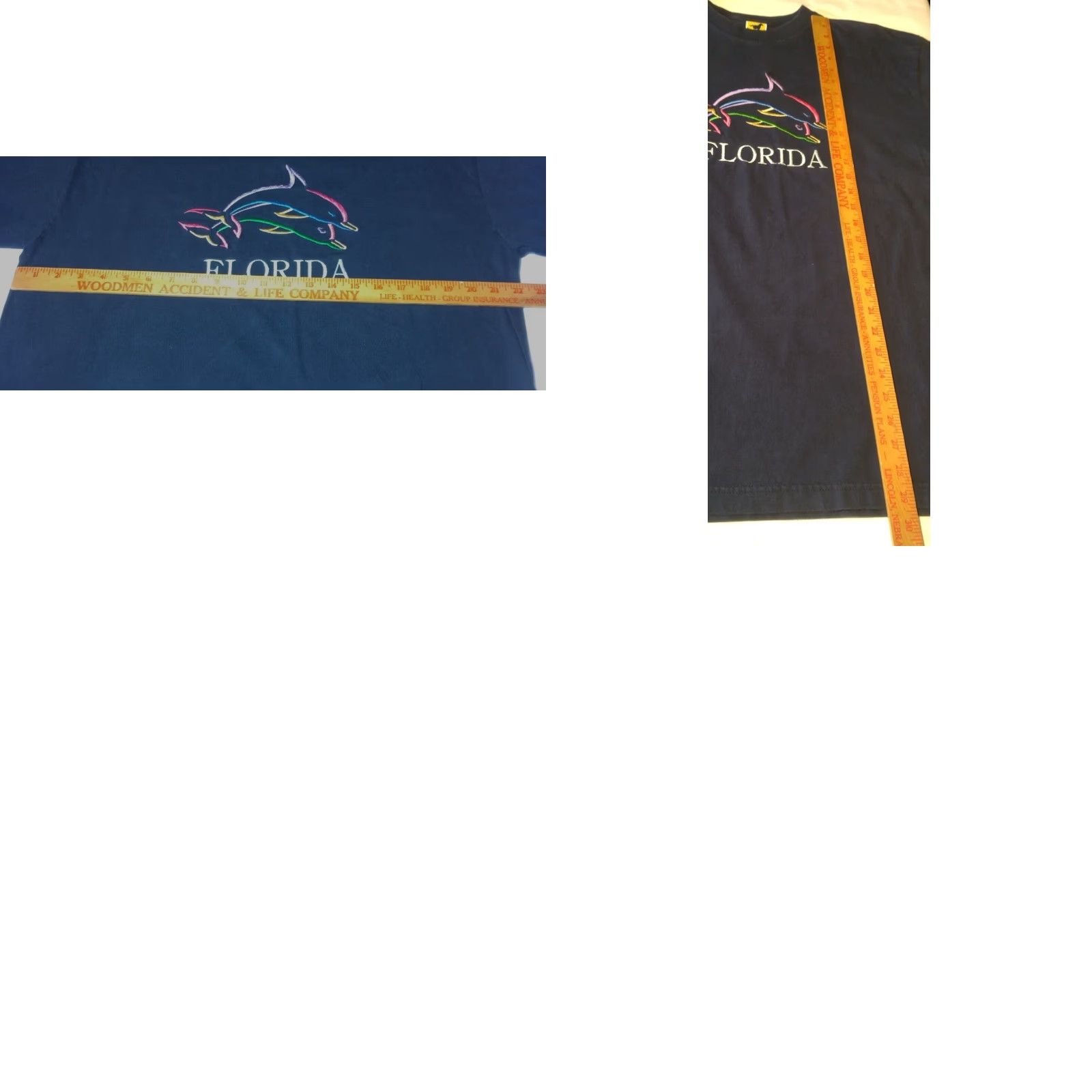 Rainbow VINTAGE Blue Horz Florida Dolphins Shirt XL Ocean Blue Embroidered T-Shirt Men Adults Dolphins Travel Tourist Clothing Size US XL / EU 56 / 4 - 8 Thumbnail