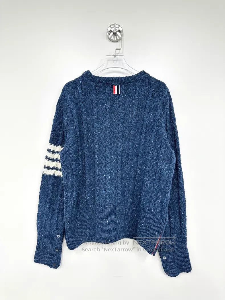 Thom Browne Thom Browne Dark blue classic four-striped knit sweater Size US XL / EU 56 / 4 - 2 Thumbnail