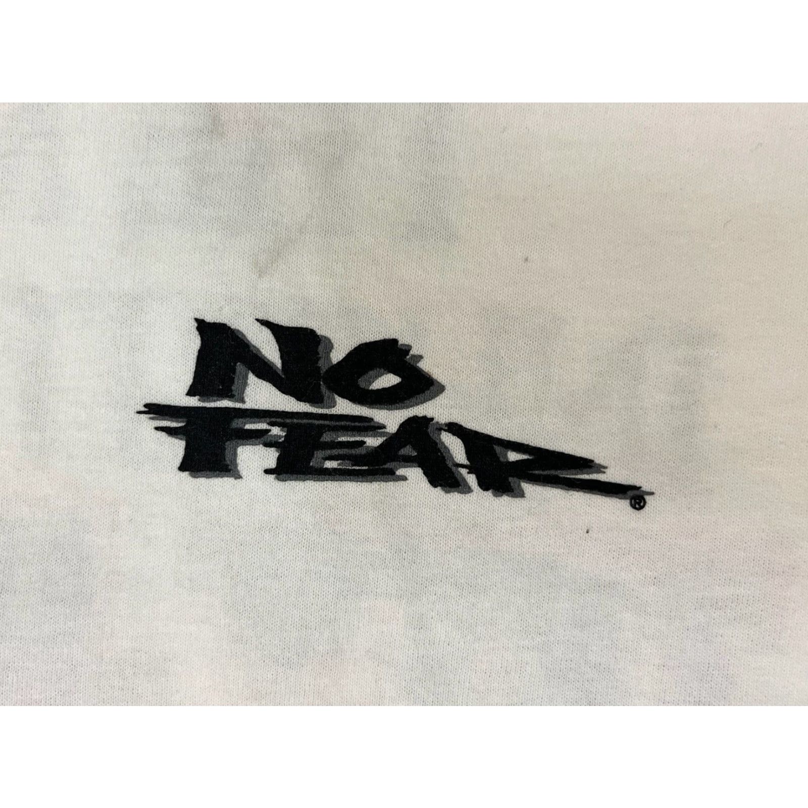 No Fear VINTAGE No Fear T-Shirt Mens L White 90s Deadstock NWOT 100% Cotton Crew Neck Short Sleeve Two-Sided Graphics Made in USA Size US L / EU 52-54 / 3 - 6 Thumbnail