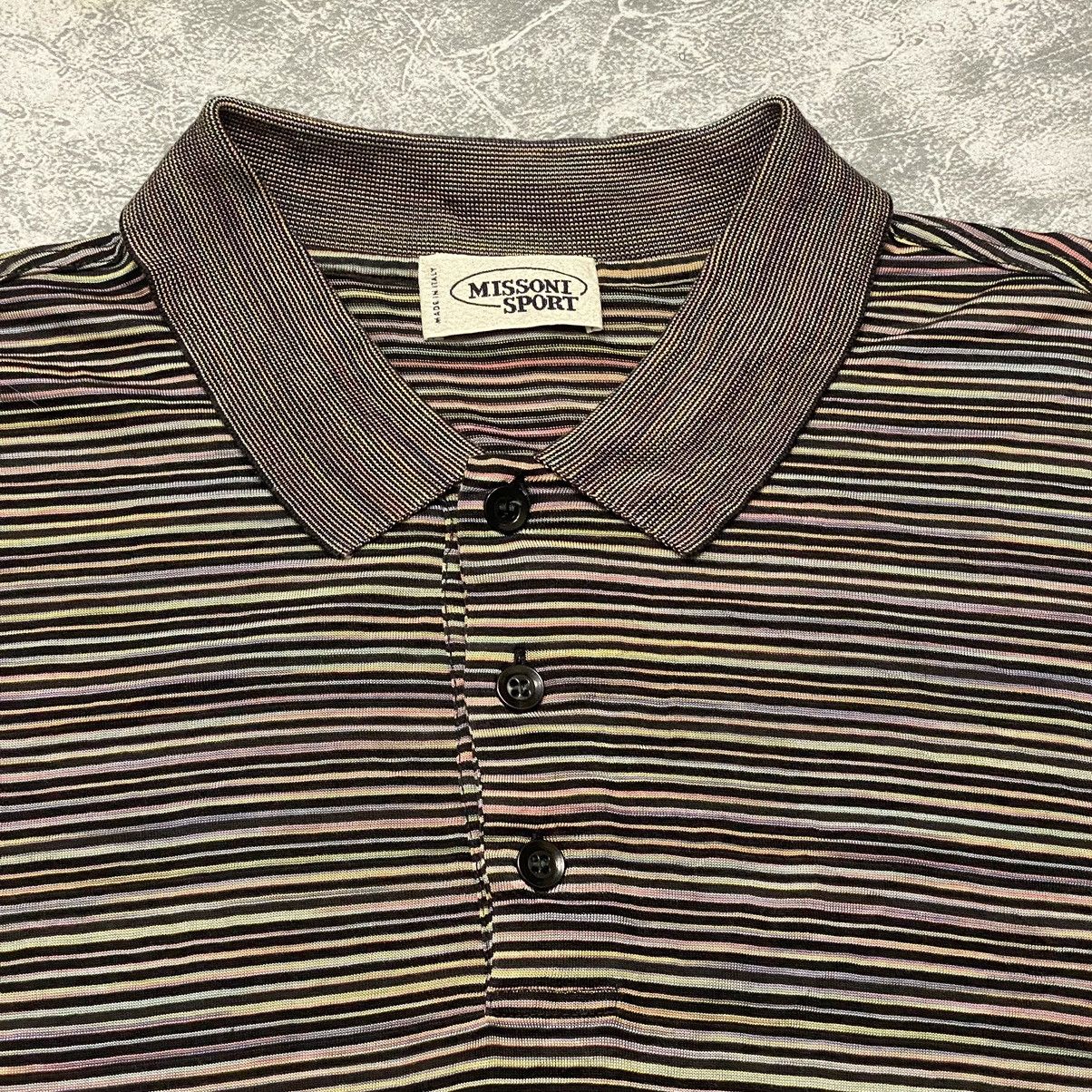 Missoni Vintage 90s Missoni Polo Stripe Shirt Size US M / EU 48-50 / 2 - 2 Thumbnail