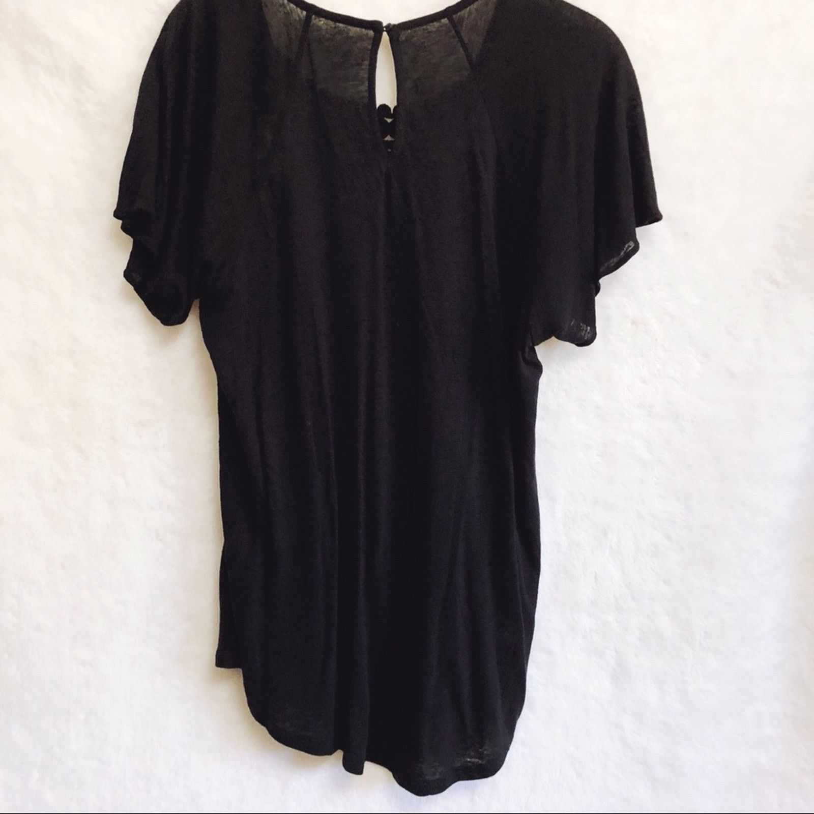 Loft LOFT Black Crochet Yoke Top Size S / US 4 / IT 40 - 5 Thumbnail