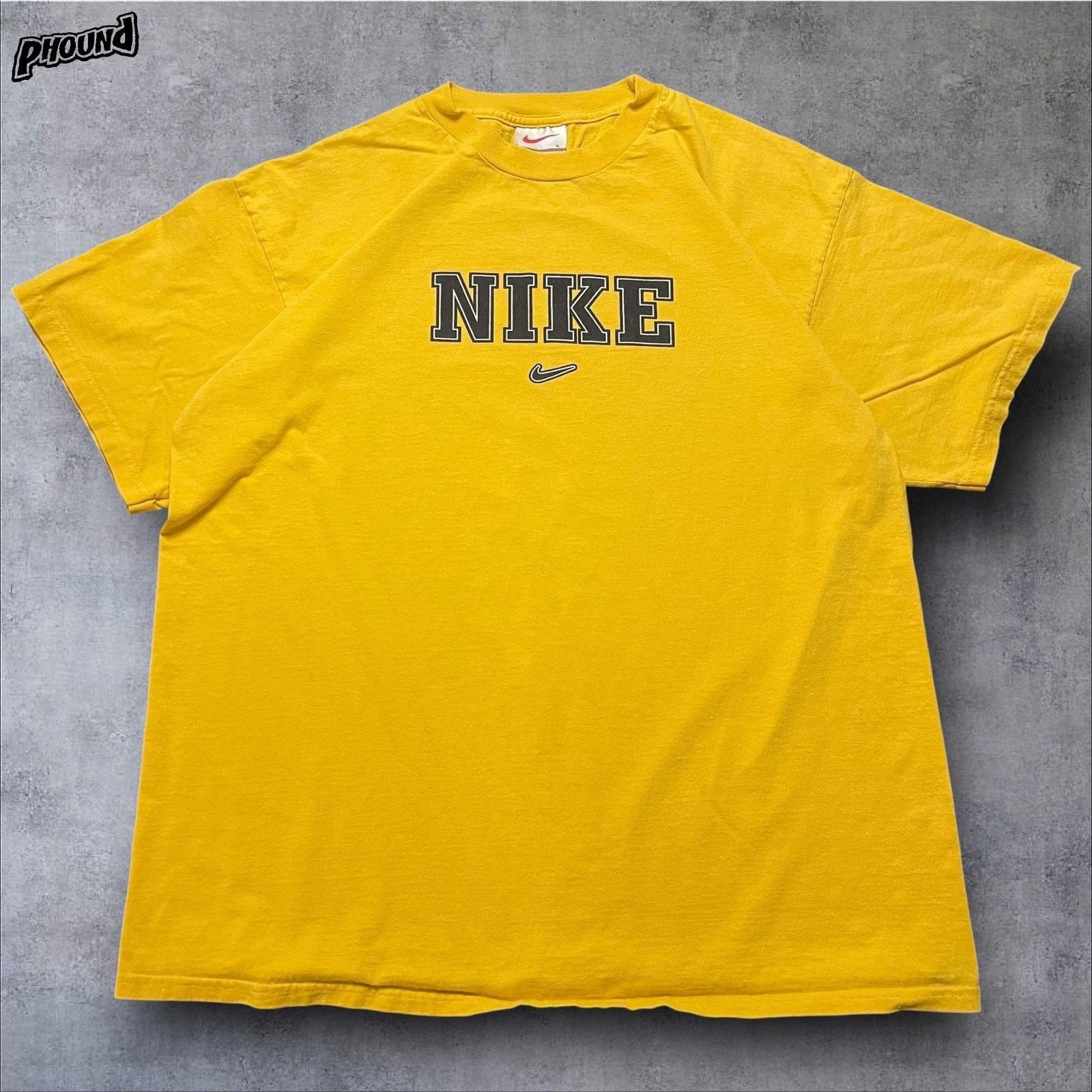 Nike Nike Shirt XL Yellow Swoosh Spell Out Graphic Short Sleeve Size US L / EU 52-54 / 3 - 1 Thumbnail
