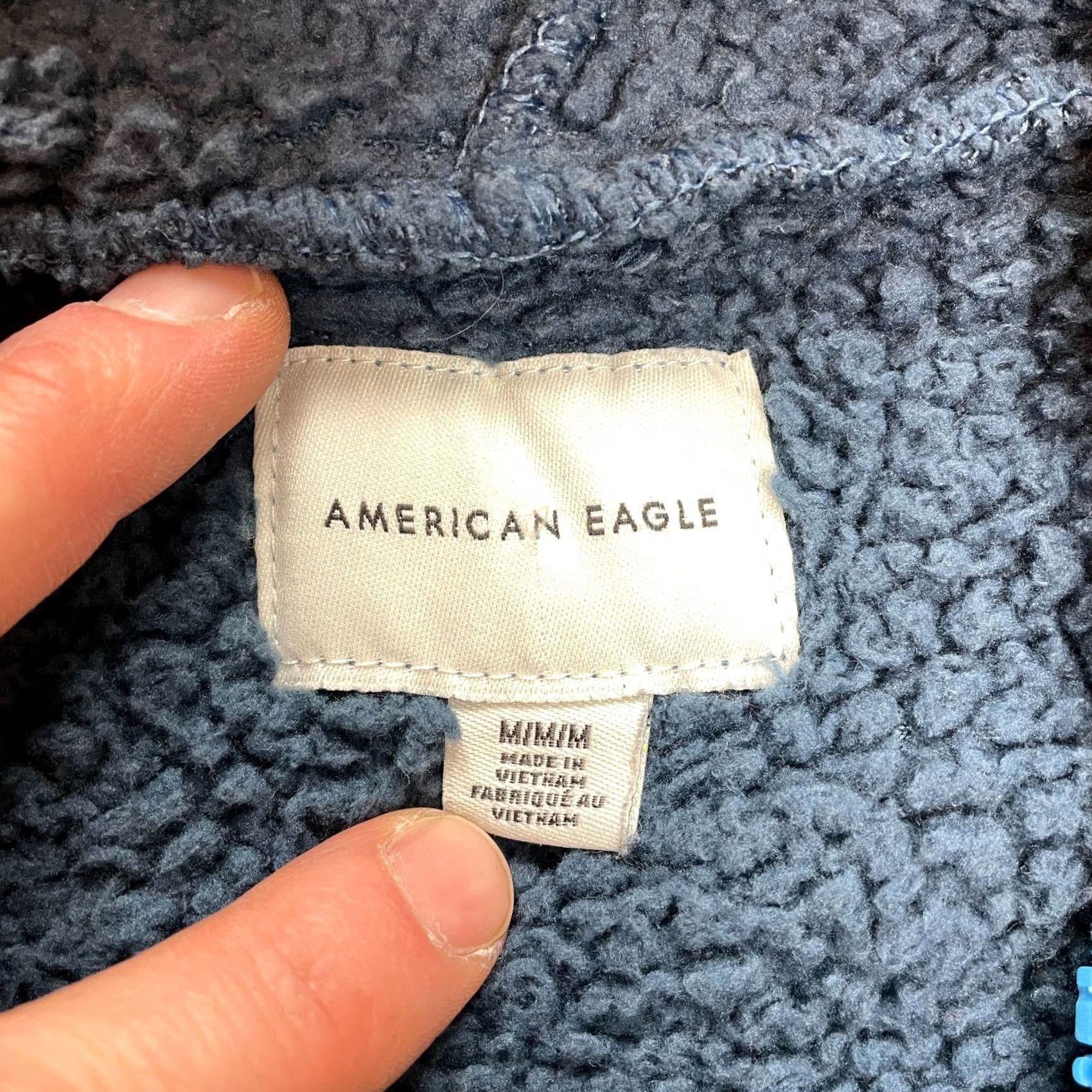 American Eagle Outfitters American Eagle Outfitters Sweatshirt Hoodie Womens M Blue Sherpa Fleece 1/4 Zip Pullover Casual Winter Size M / US 6-8 / IT 42-44 - 6 Thumbnail