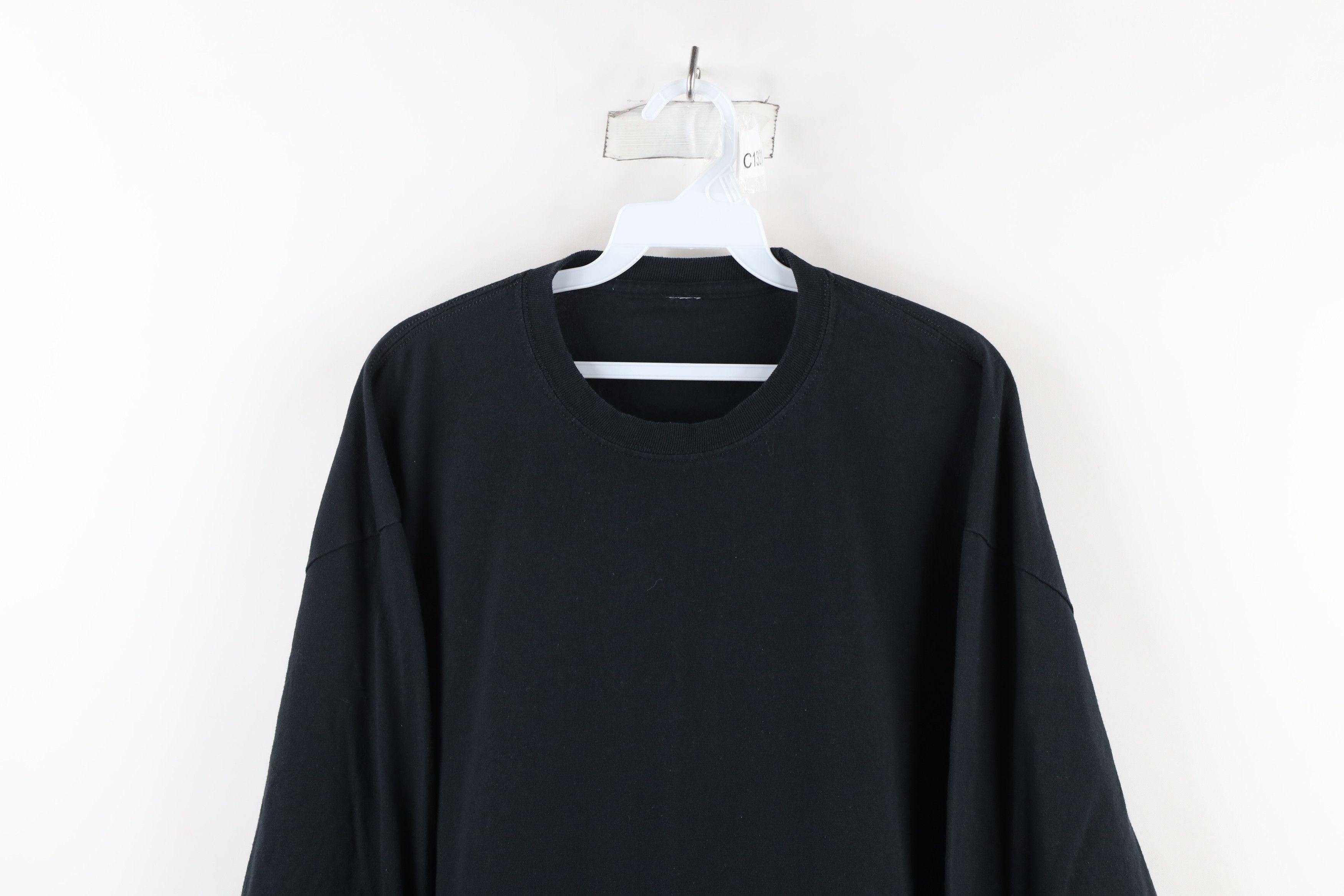 Vintage Vintage 90s Streetwear Long Sleeve T-Shirt Black Cotton Size US XXL / EU 58 / 5 - 2 Thumbnail