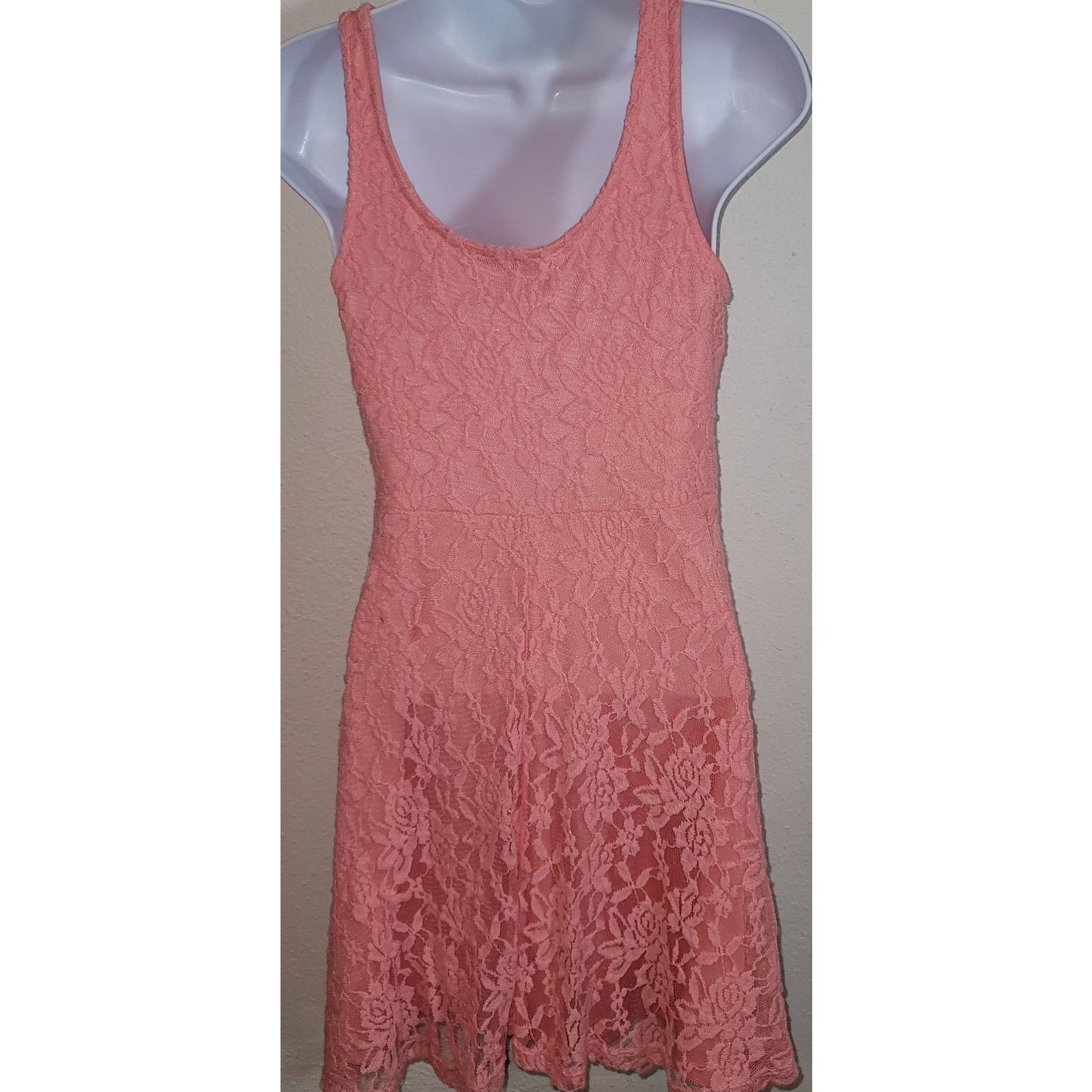 Other Iris Los Angeles Pink Lace Overlay Mini Dress Large Size L / US 10 / IT 46 - 3 Thumbnail
