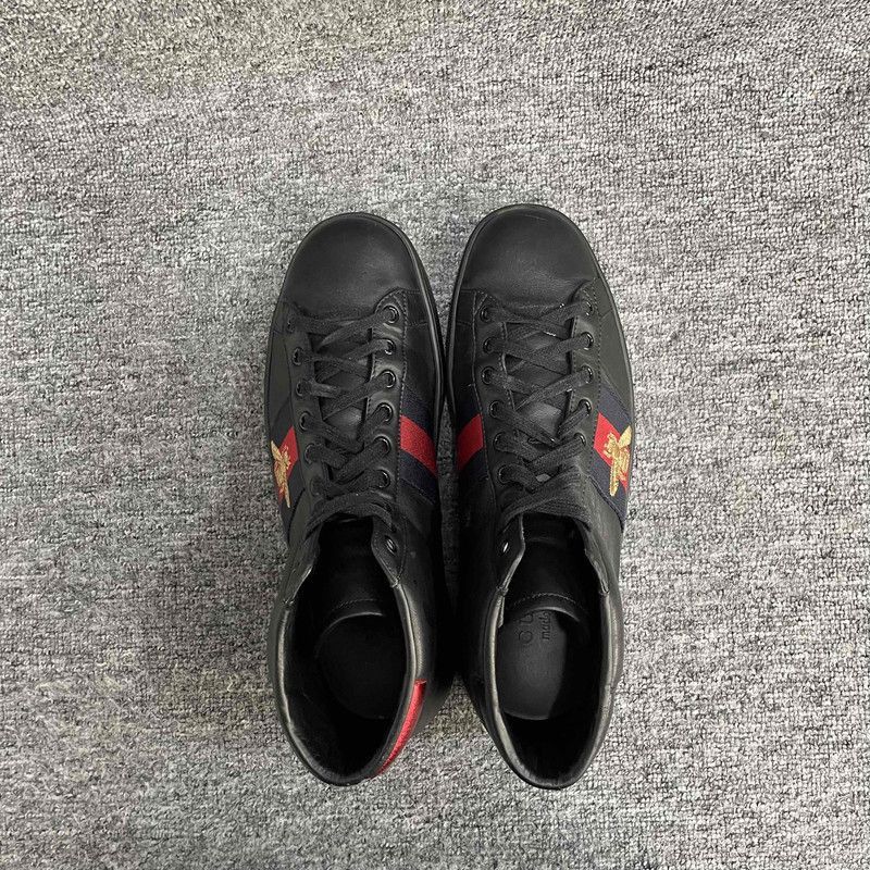 Gucci Gucci Black High-Top Leather Sneakers for Men - Size US 9.5 / EU 42-43 - 5 Thumbnail