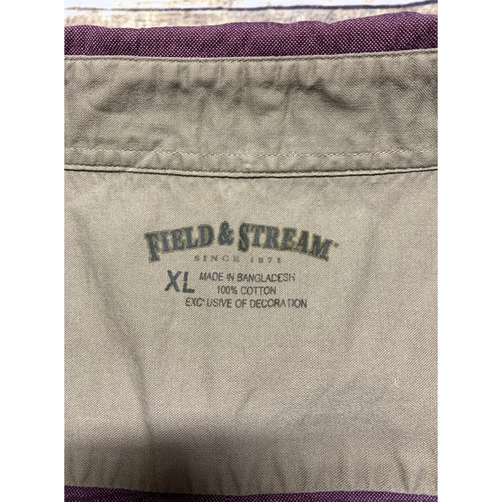 Vintage Field & Stream Mens Long Sleeve Button-Down Shirt XL Mauve Light Purple Heavy Casual Workwear Purple Cotton Solid Shirt Mens XL Size US XL / EU 56 / 4 - 3 Thumbnail