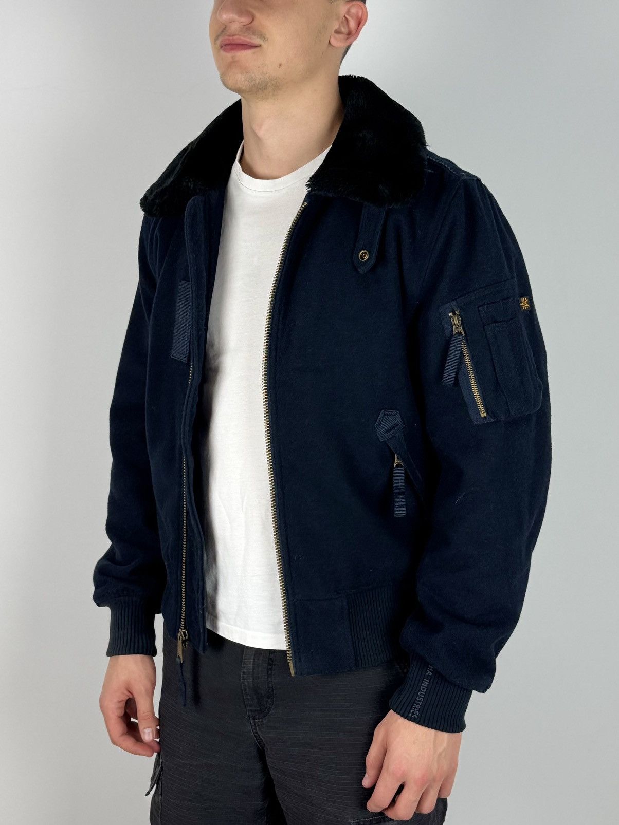 Alpha Industries Alpha Industries Wool Winter Navy Bomber Size US M / EU 48-50 / 2 - 2 Thumbnail