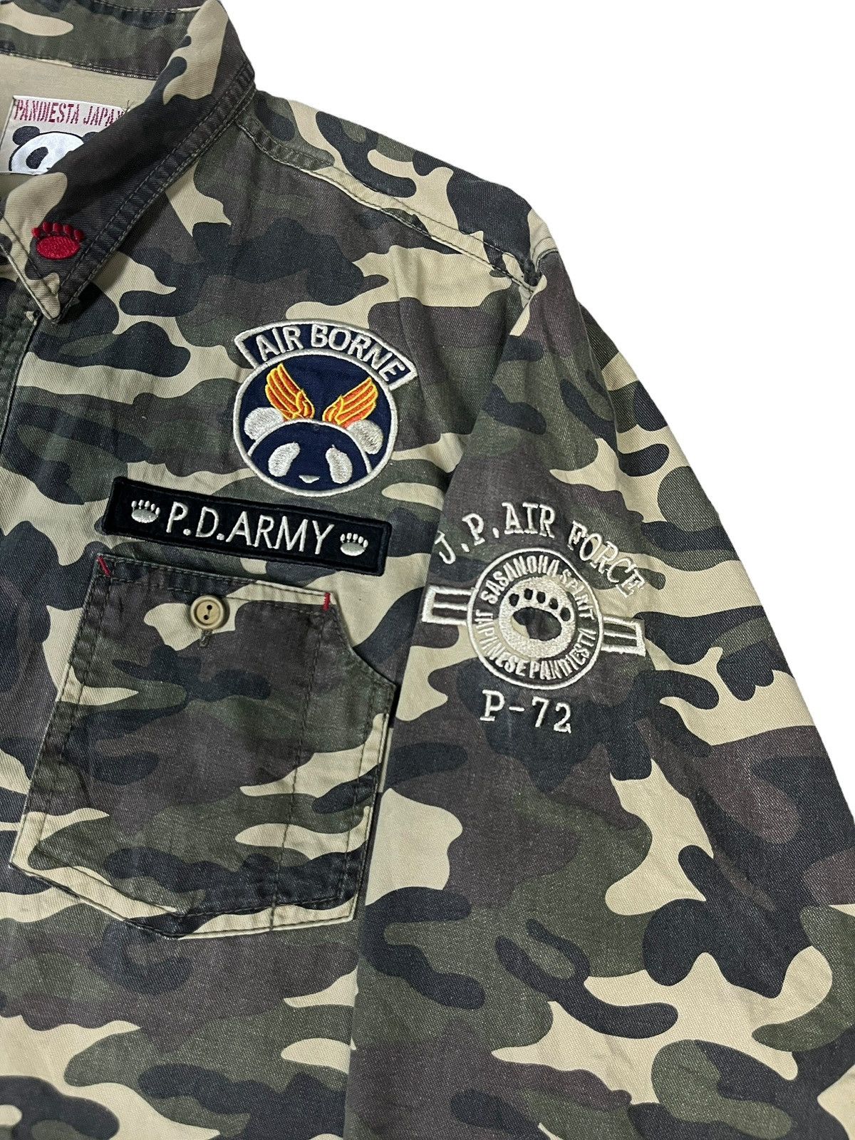 Japanese Brand Pandiesta Embroidery Camo Army Stripes Jacket Size US L / EU 52-54 / 3 - 11 Thumbnail