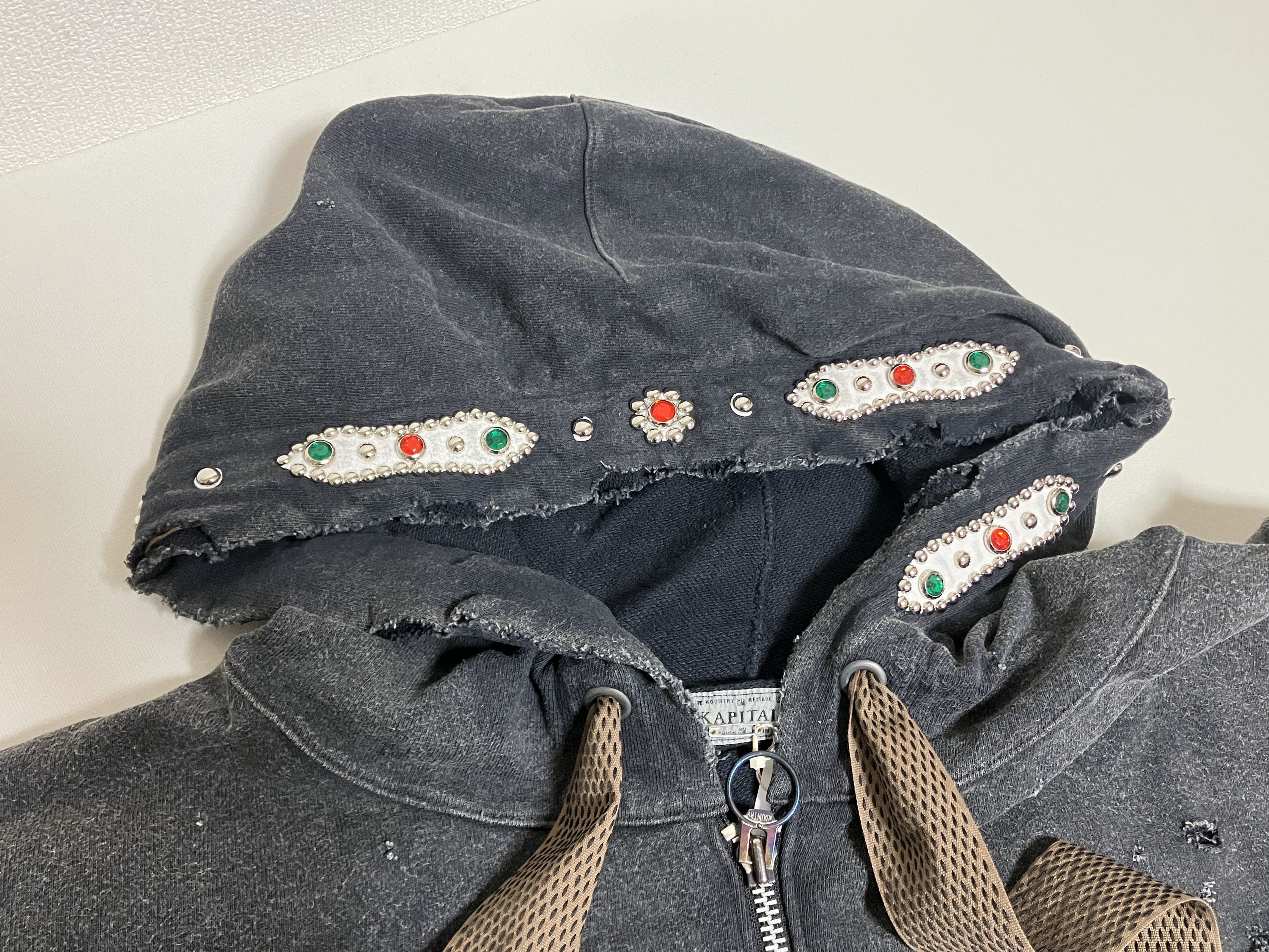 Kapital KAPITAL Thriller Damaged Devil Hood Studs Remake hoodie Size US XL / EU 56 / 4 - 2 Thumbnail