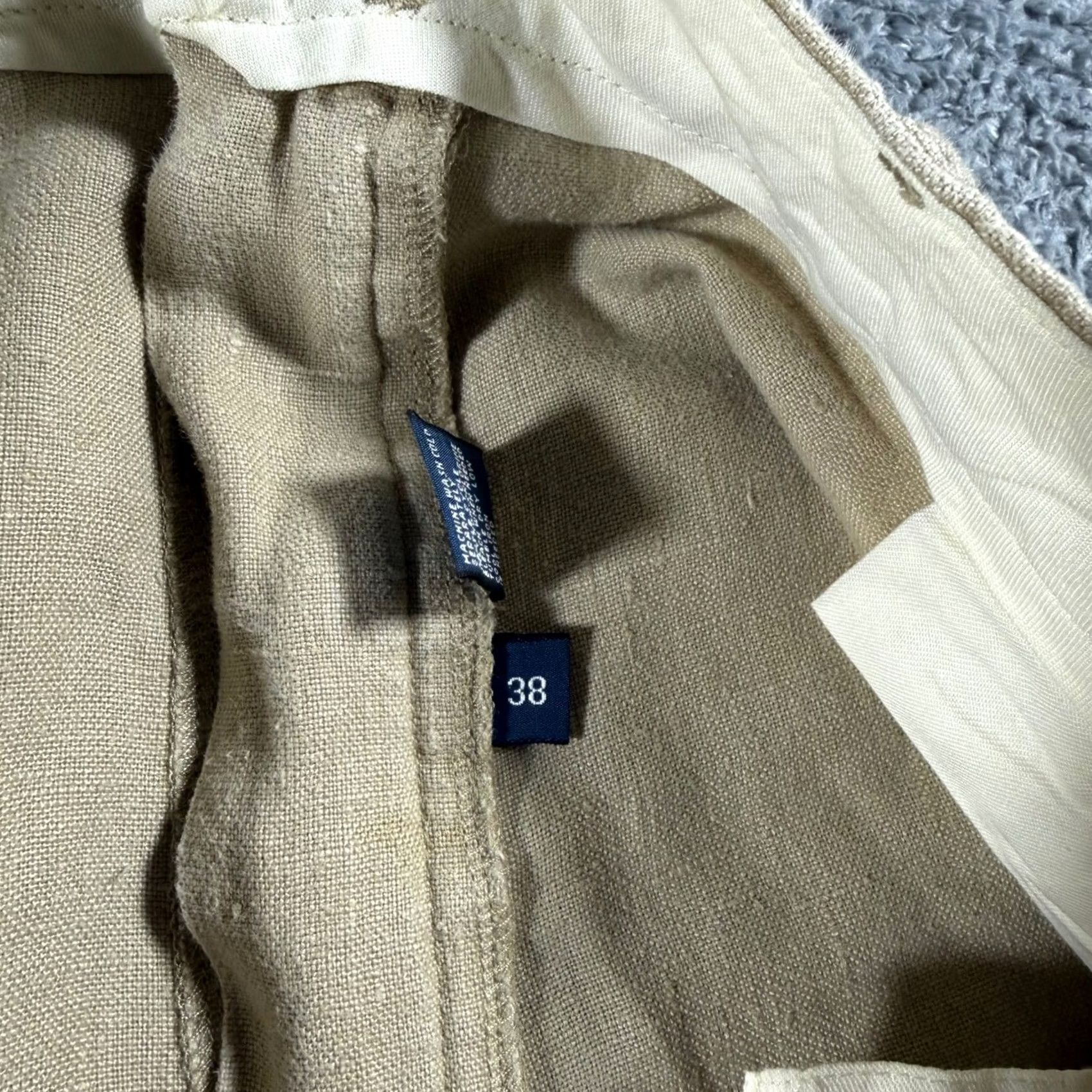 Polo Ralph Lauren VINTAGE Polo Ralph Lauren Shorts Men 38 Tan 100% Linen Flat Front Casual Size US M / EU 48-50 / 2 - 5 Thumbnail