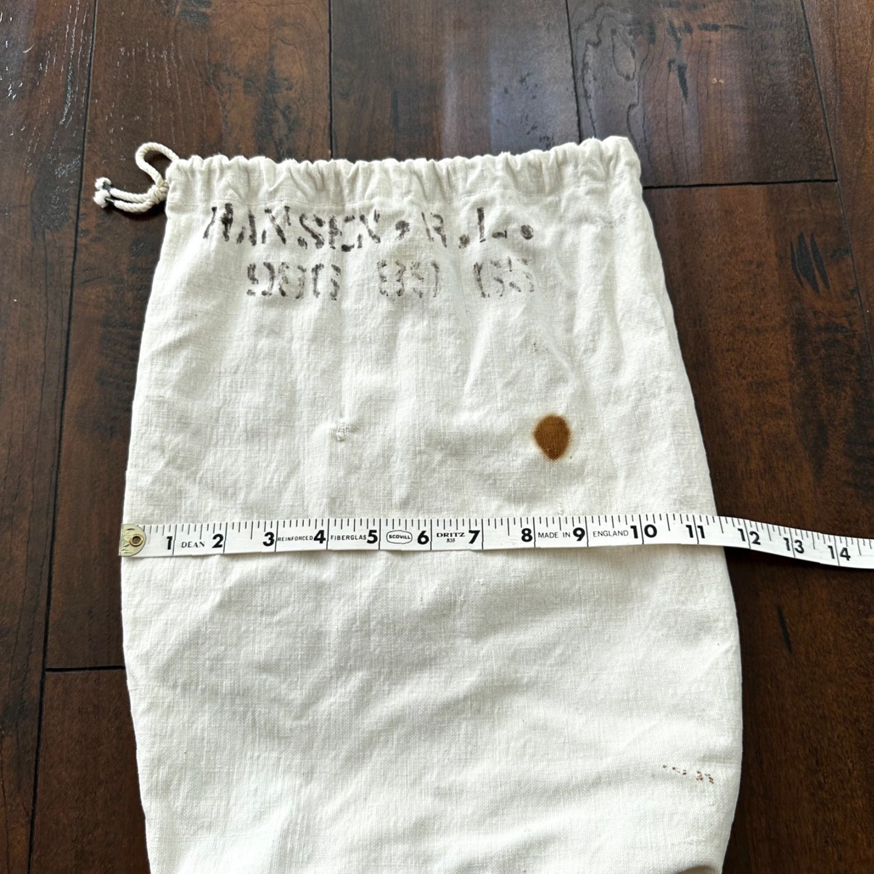 Vintage VTG WWII Canvas Garment Laundry Bag White Military Denim 1940s Stencil 40s 50s Size ONE SIZE - 5 Thumbnail