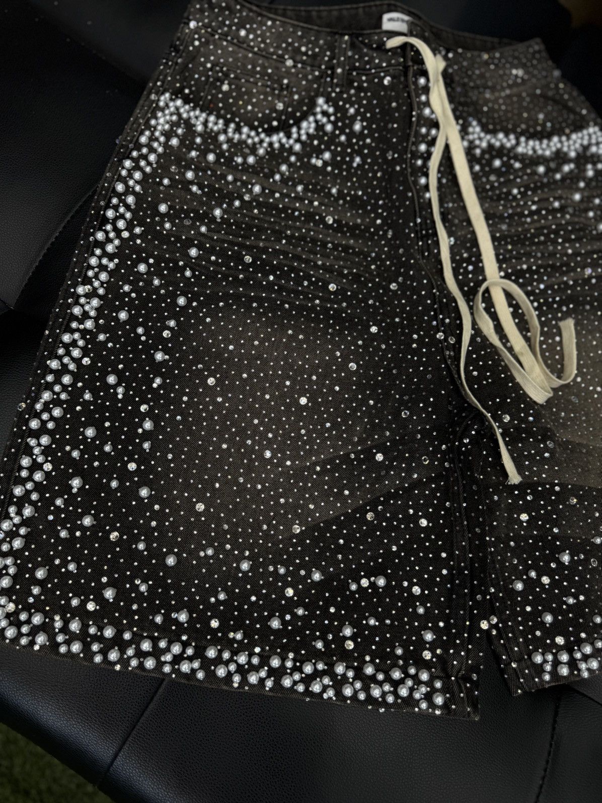 Vale Valley Vale Rhinestone Shorts Black Size 30 (NEW) Size US 30 / EU 46 - 5 Thumbnail